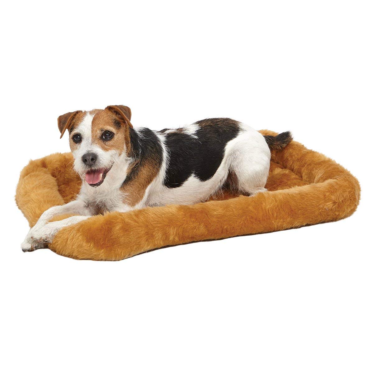 MidWest Homes for Pets QuietTime XXS Dog Bed – Cinnamon Faux Fur Bolster, Ultra-Soft and Machine Washable, Fits 18-Inch Crates and Carriers, for Small Dogs and Cats