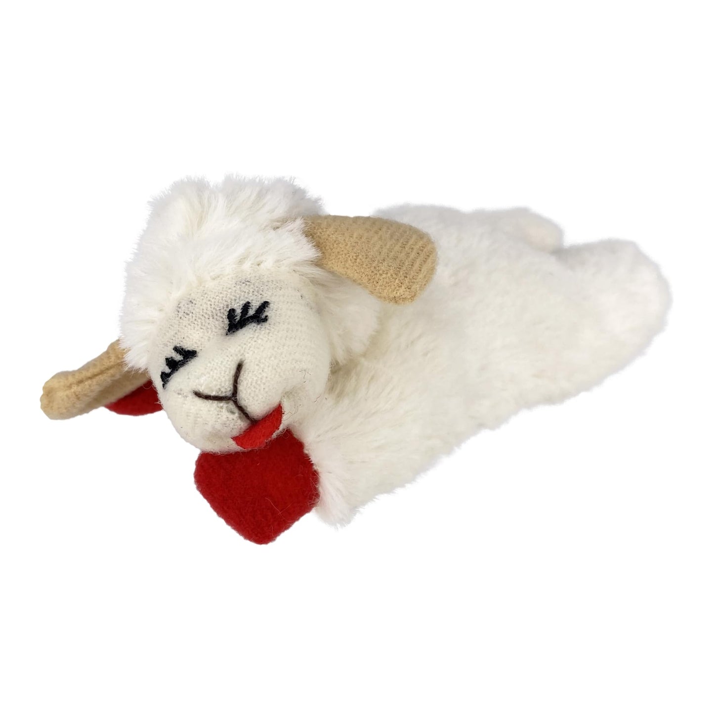 Multipet Lamb Chop Dog Plush Toy - Squeaky Toy for Small & Medium Dogs - Extra Soft Plush - Stuffed Animal for Cuddling & Playing (10", Cream, 5 Squeakers)