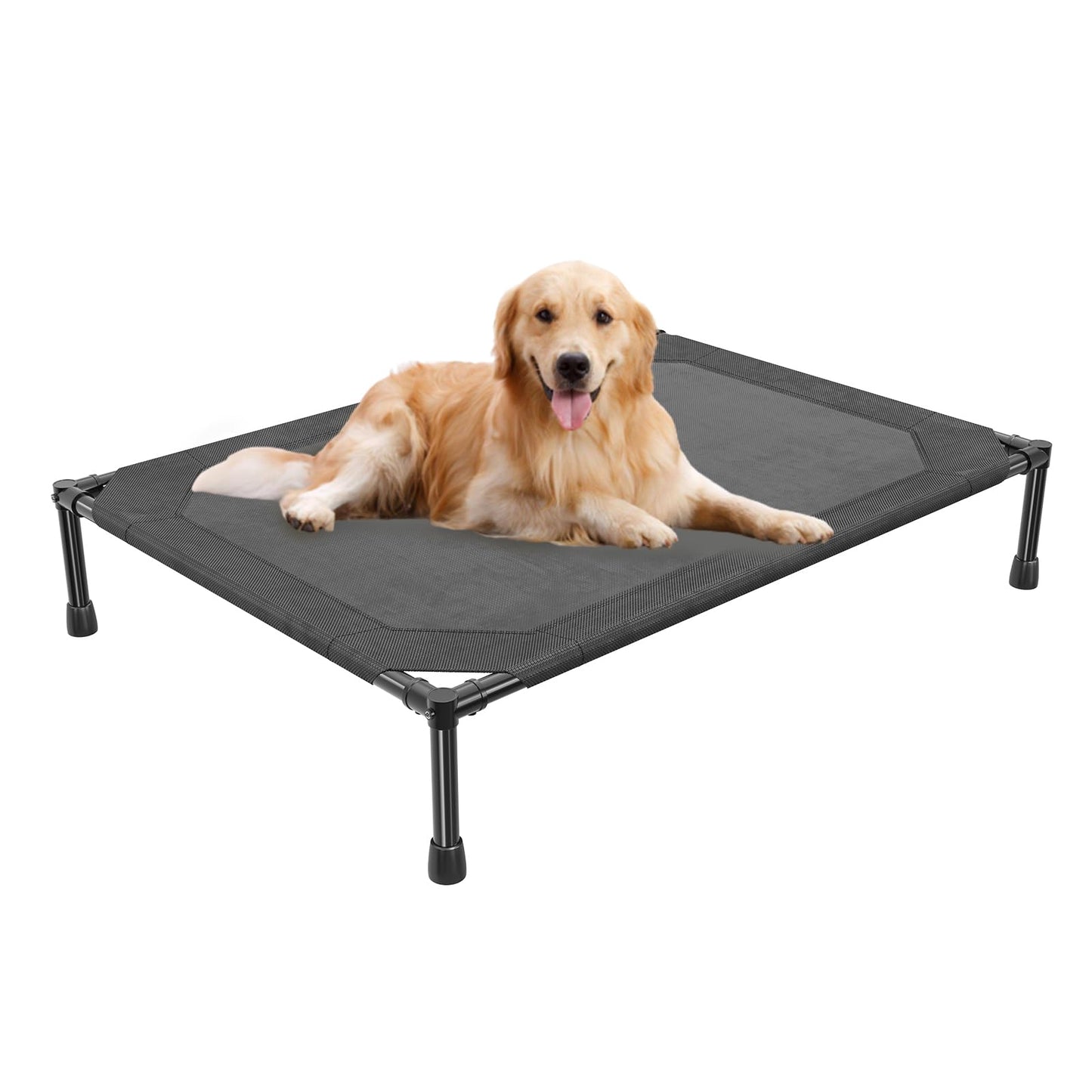 Simple Trending Raised Dog Bed for Large Dogs, Waterproof XL Dog Cot, Outdoor Cooling Elevated Pet Bed Load 200lb, 47.75" x 30.5", Grey