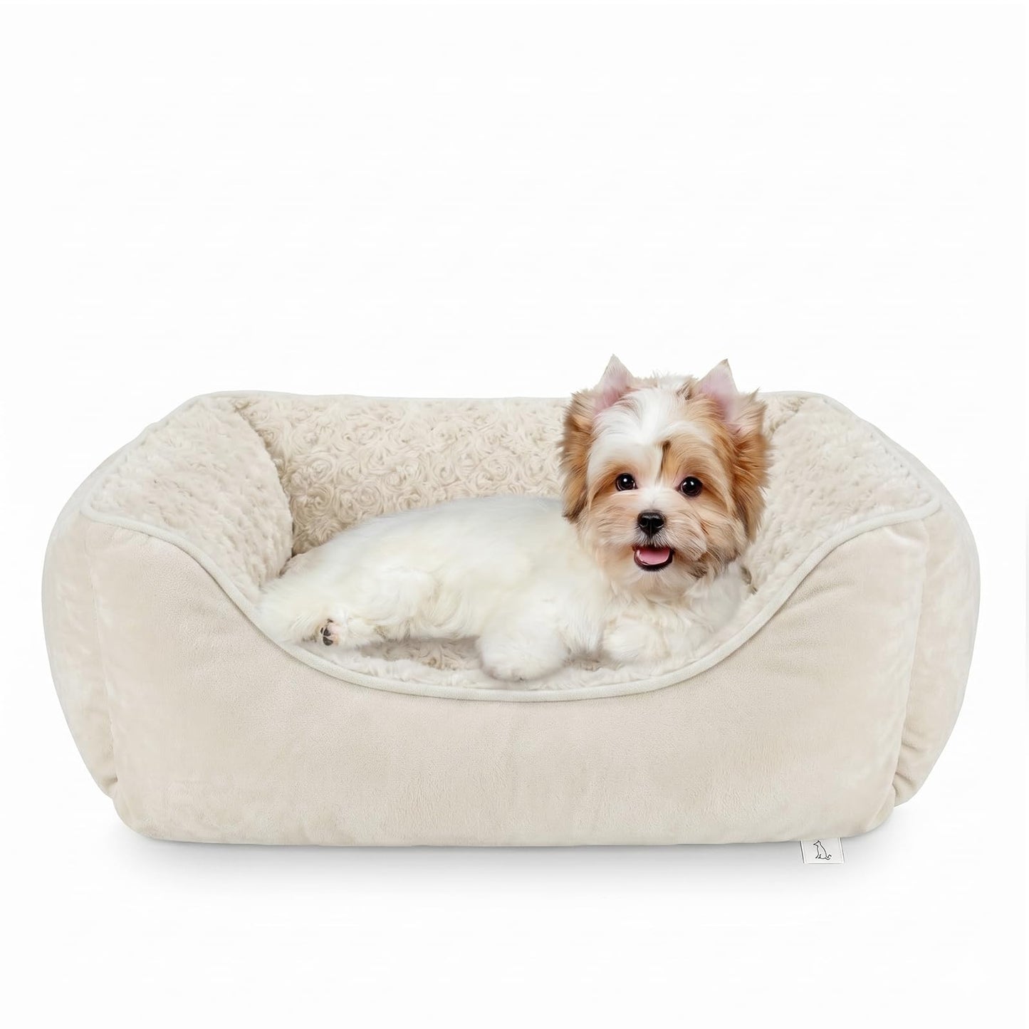 JOEJOY Rectangle Dog Bed for Large Medium Small Dogs - Washable Orthopedic Sofa Bed, Soft Breathable Puppy & Pet Cuddler, Durable Calming Dog Bed with Anti-Slip Bottom, Multiple Sizes, Beige