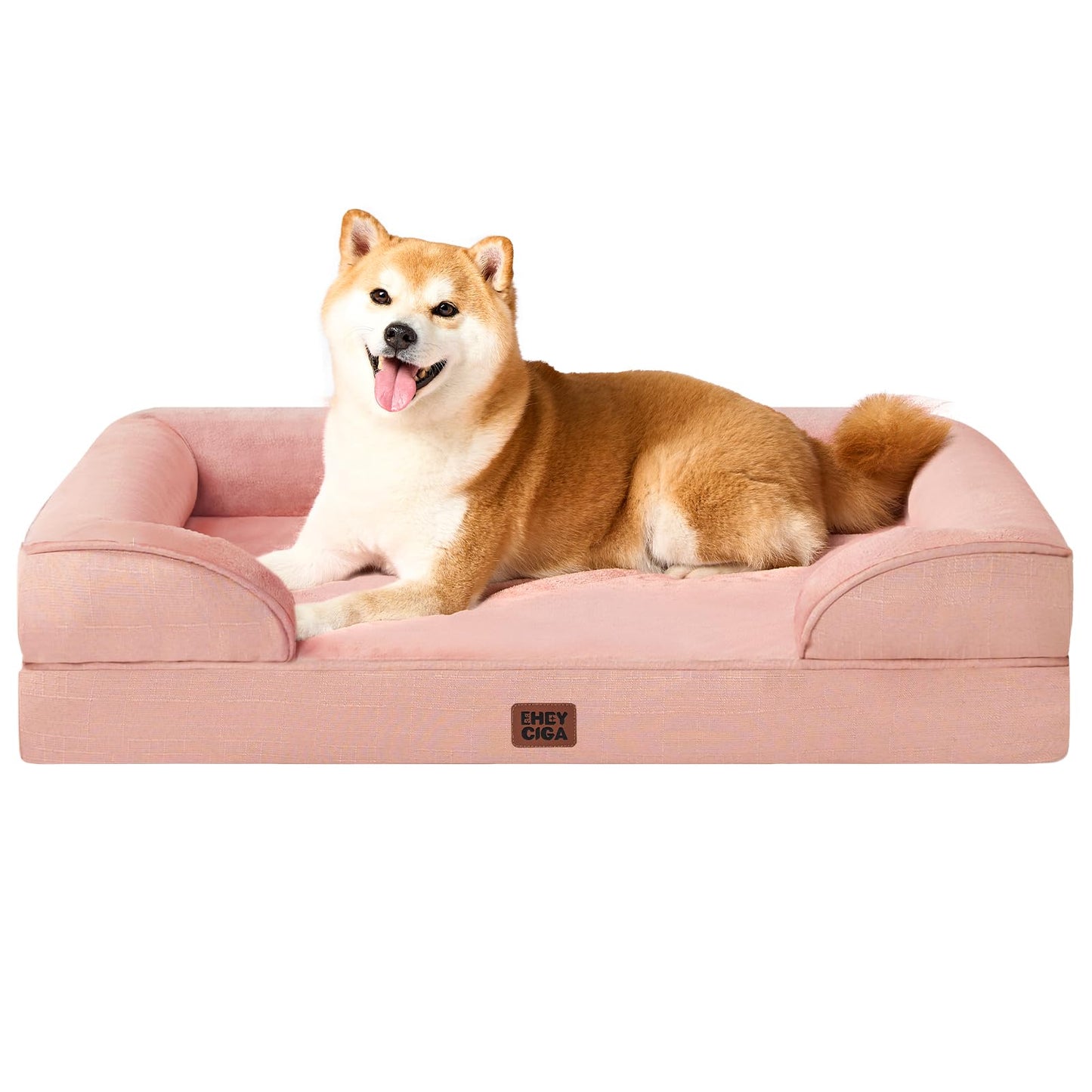 EHEYCIGA Orthopedic Dog Beds for Extra Large Dogs 44x32Inch, Waterproof Memory Foam XL Pet Bed with Sides, Non-Slip and Egg-Crate Foam Big Dog Couch Bed with Washable Removable Cover, Grey