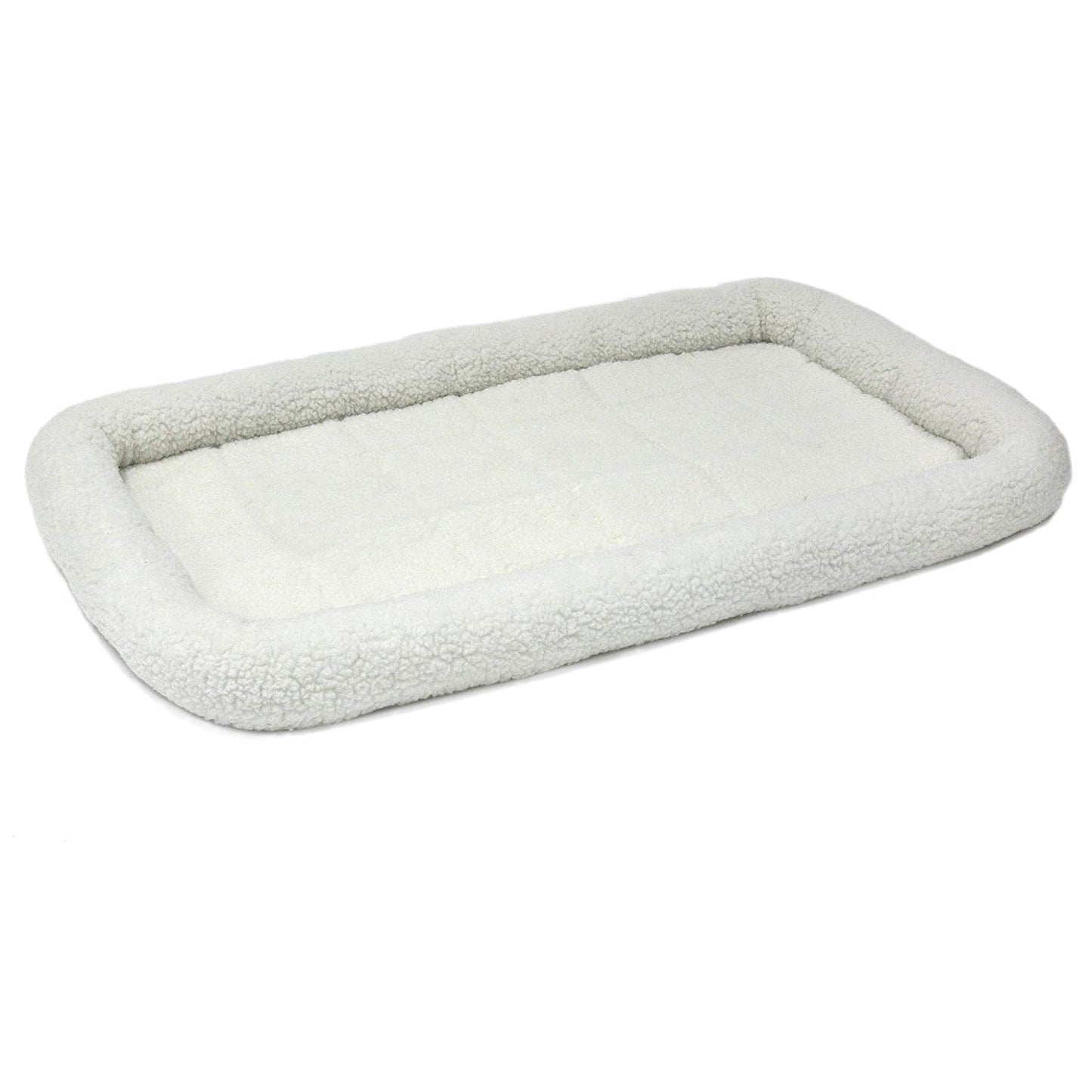 MidWest Homes for Pets QuietTime XXS Dog Bed - Gray Faux Fur Bolster, Ultra-Soft and Machine Washable, Fits 18-Inch Crates and Carriers, for Small Dogs and Cats