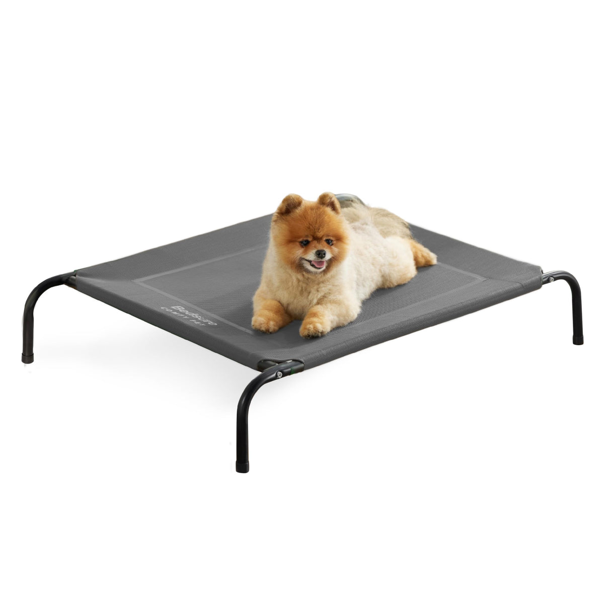 Bedsure Outdoor Elevated Cooling Dog Bed Large Sized Dog, 49in Grey | Portable raised camping pet cot hammock,Breathable Teslin mesh,Weather resistant,For large pets up to 85 lbs,Easy to assemble