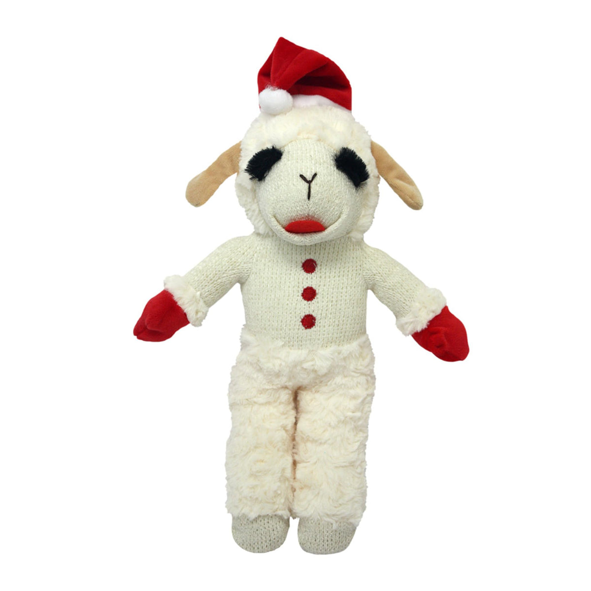 Multipet Lamb Chop Dog Plush Toy - Squeaky Toy for Small & Medium Dogs - Extra Soft Plush - Stuffed Animal for Cuddling & Playing (10", Cream, 5 Squeakers)