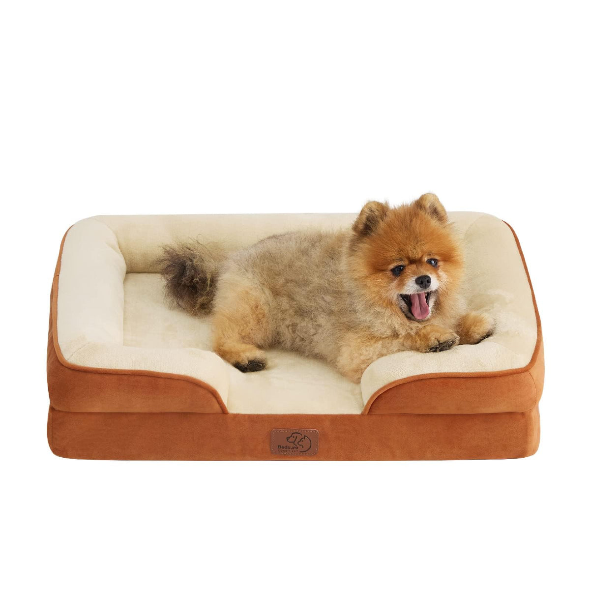Bedsure Orthopedic Dog Bed Medium Size Dogs - Washable Small Medium Dog Cat Bed Waterproof, Comfort Cats Couch Sofa with Washable Removable Cover, Pets Bed with Nonskid Bottom, Grey, 28"