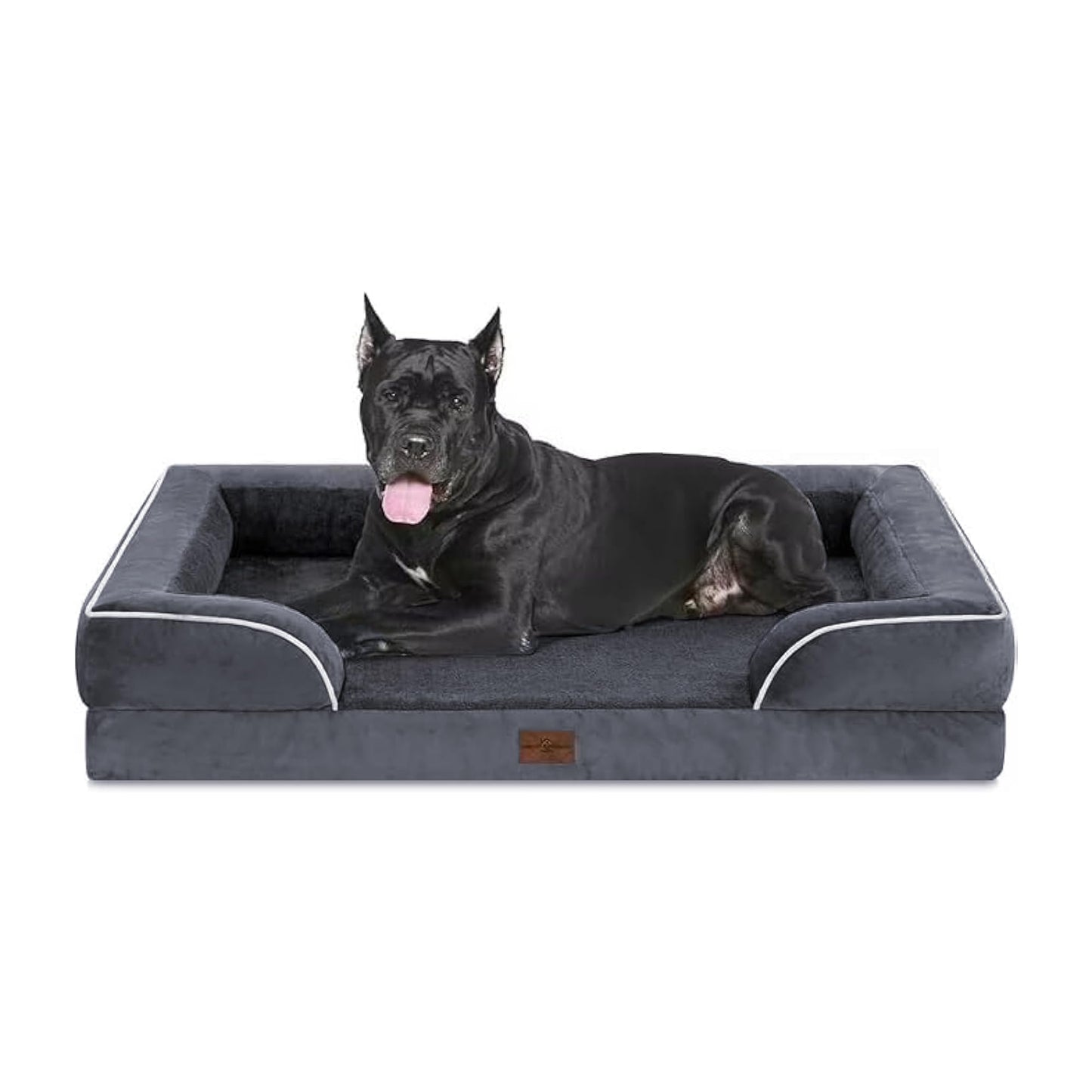 Comfort Expression Orthopedic Dog Bed for Extra Large Dogs with Bolster | Waterproof Dog Couch Bed with Washable Cover & Non-Slip Bottom, Supportive Egg Crate Foam XL Pet Bed, 42x30 Inch