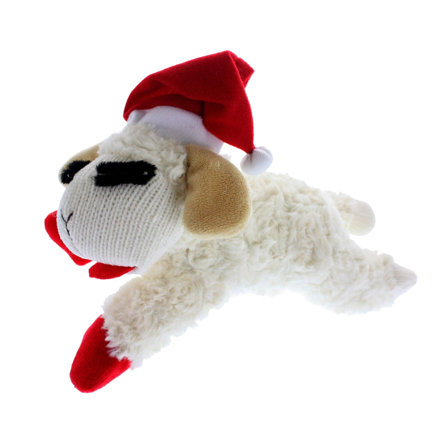 Multipet Lamb Chop Dog Plush Toy - Squeaky Toy for Small & Medium Dogs - Extra Soft Plush - Stuffed Animal for Cuddling & Playing (10", Cream, 5 Squeakers)