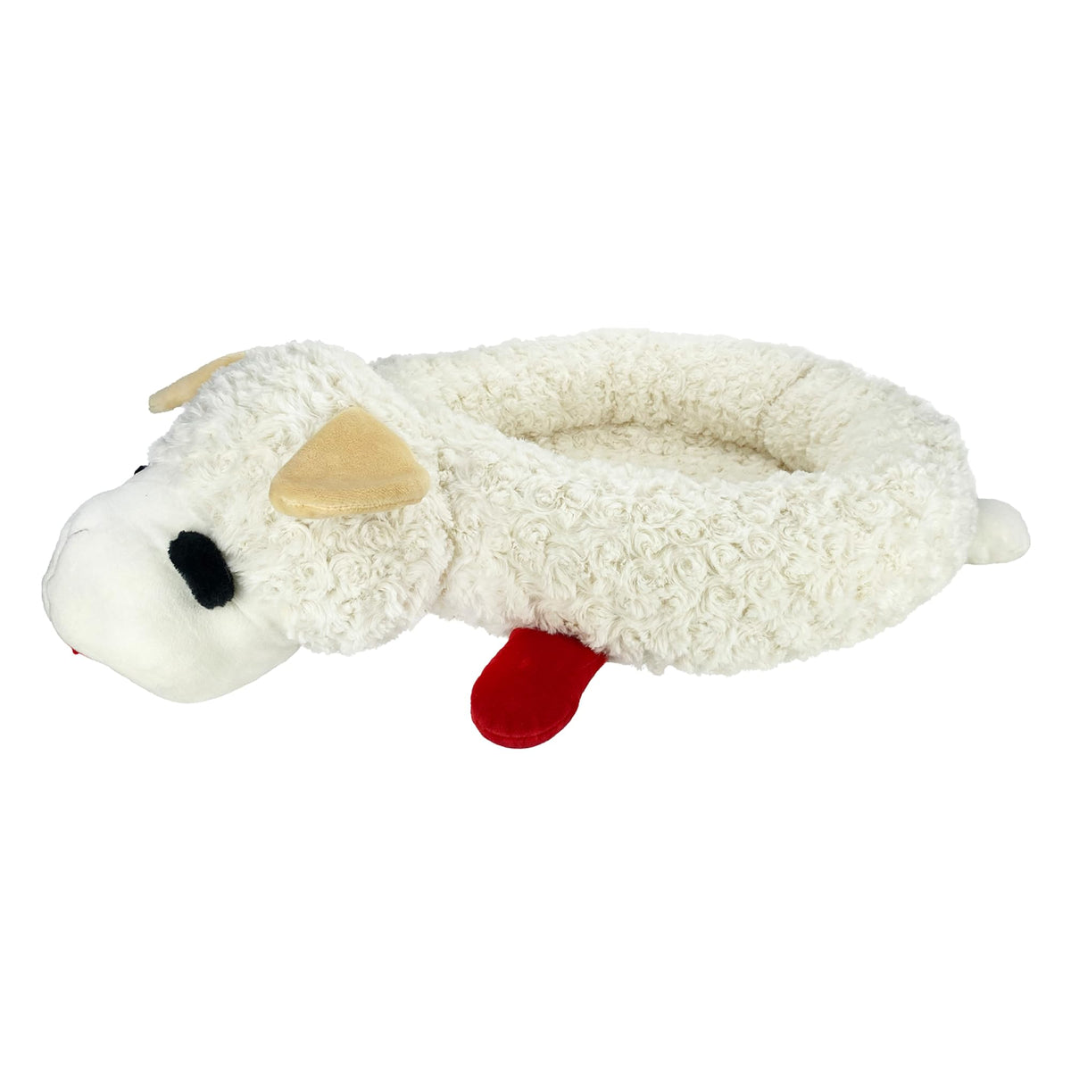Multipet Lamb Chop Dog Plush Toy - Squeaky Toy for Small & Medium Dogs - Extra Soft Plush - Stuffed Animal for Cuddling & Playing (10", Cream, 5 Squeakers)