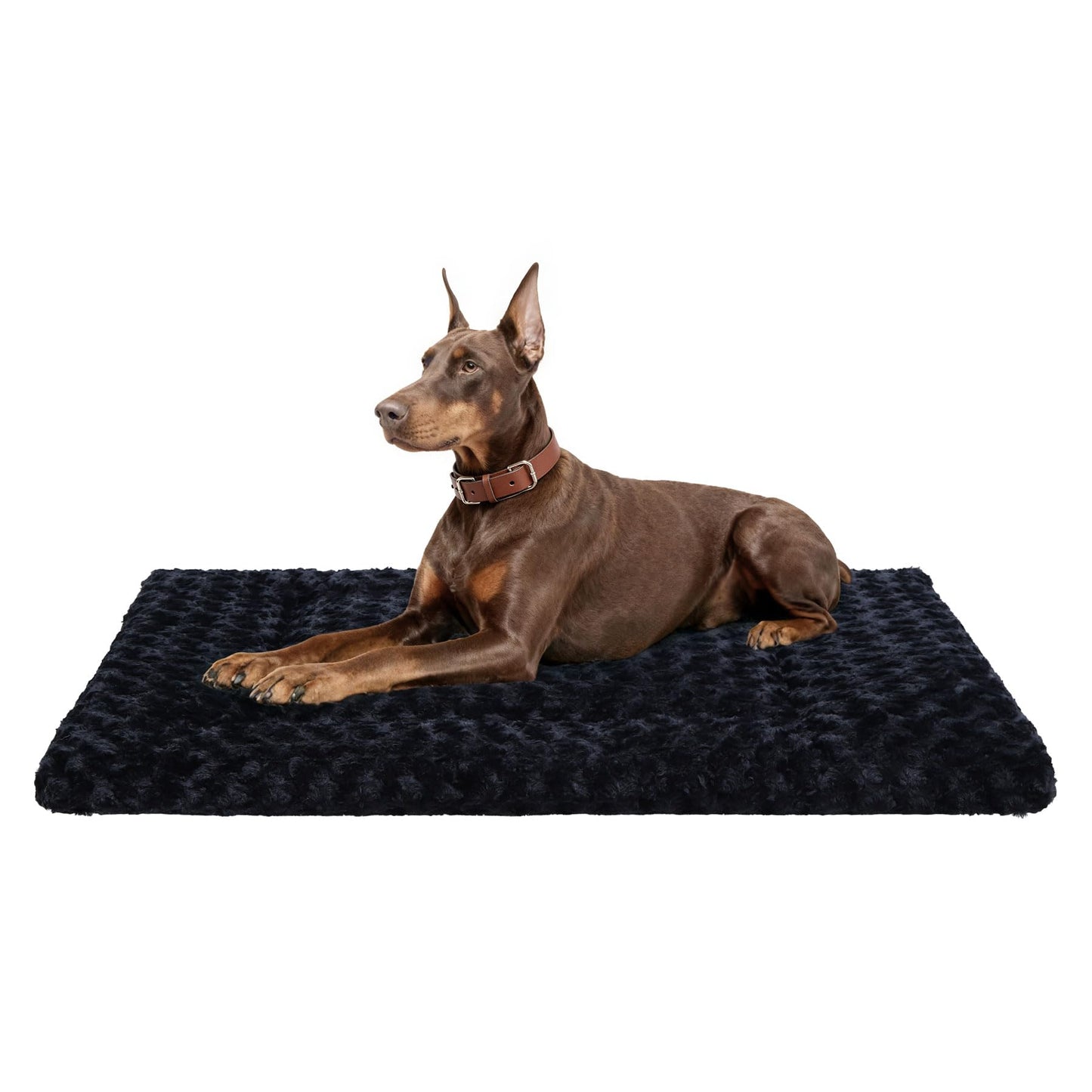 Washable Dog Bed Mat Ultra Soft Dog Crate Pad Comfy Fluffy Pet Kennel Beds Sleeping Mattress for Large Jumbo Medium Small Dogs Grey