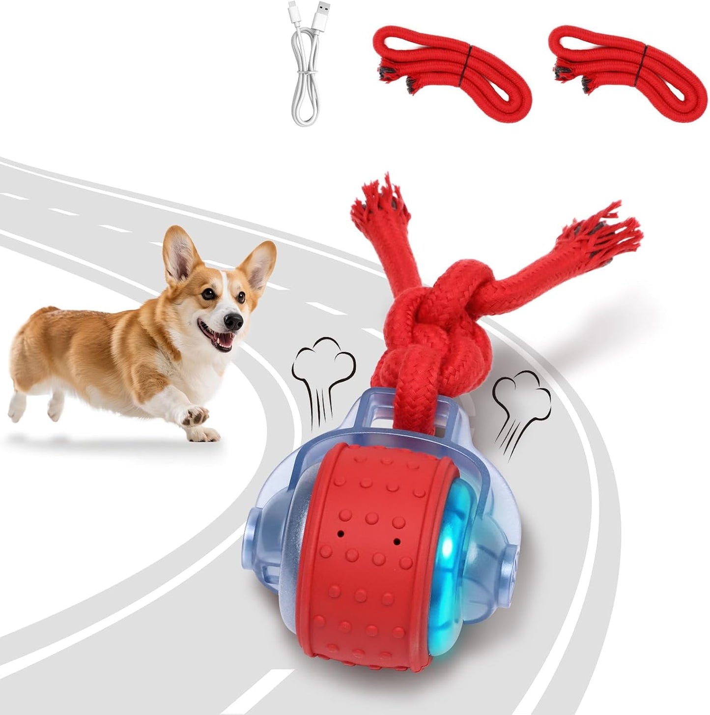 Dog Toys Interactive Dogs Squeaker with Super High-Speed Rechargeable Dog Barking Ball for Puppies