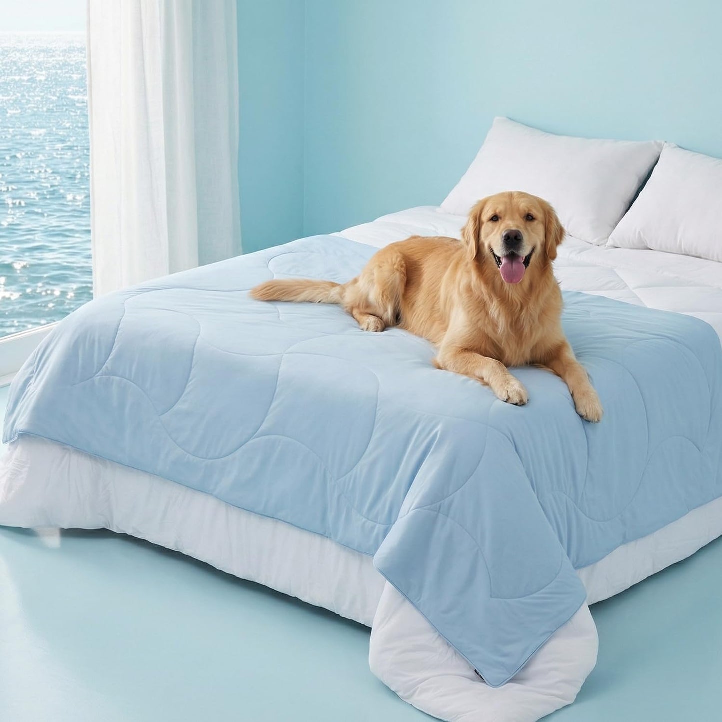 ZOMISIA Premium Cooling Blanket for Large Dogs - Q-MAX>0.5 Breathable Washable Dog Cooling Mat, Travel Soft Pet Summer Essentials, Grey, 40"x50"