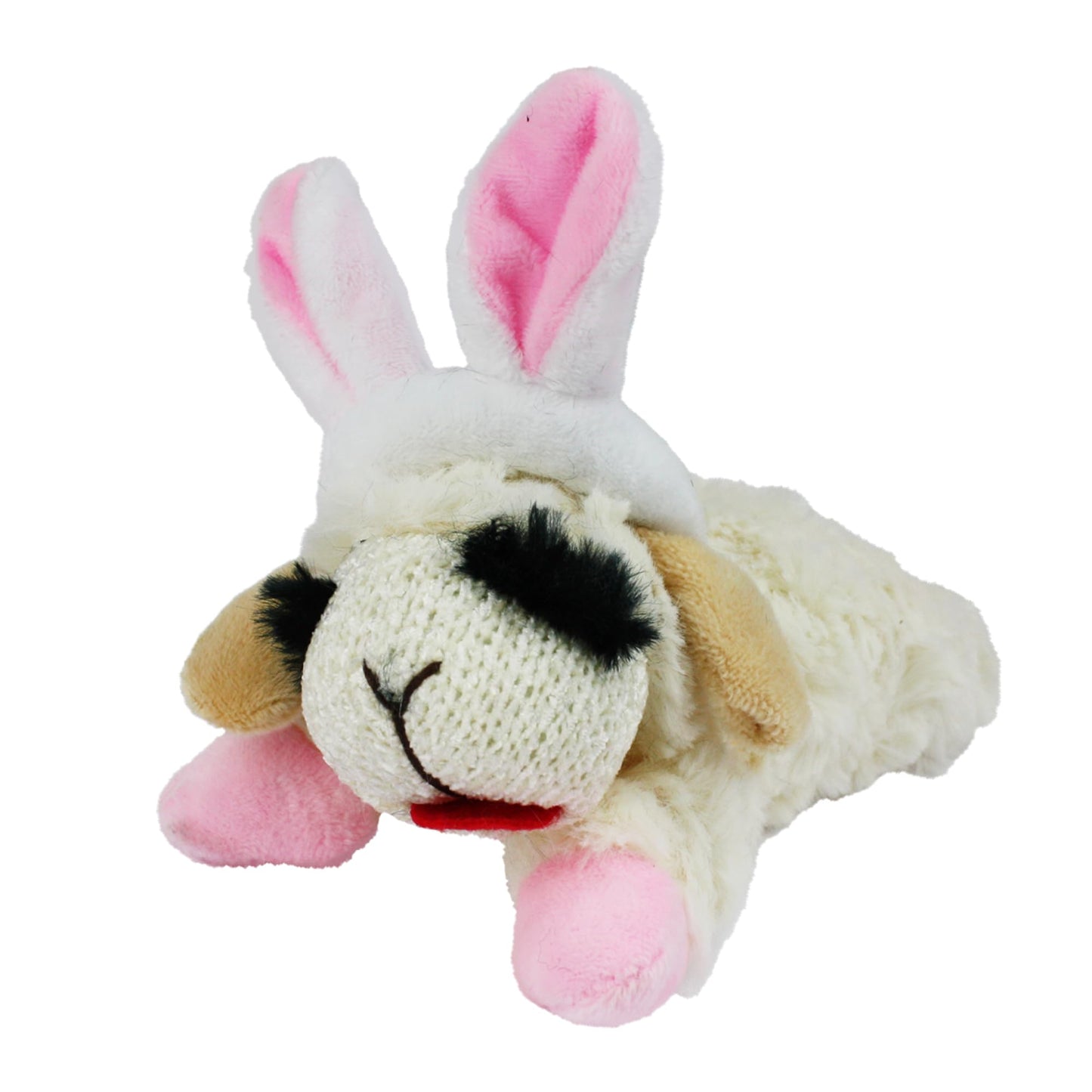 Multipet Lamb Chop Dog Plush Toy - Squeaky Toy for Small & Medium Dogs - Extra Soft Plush - Stuffed Animal for Cuddling & Playing (10", Cream, 5 Squeakers)