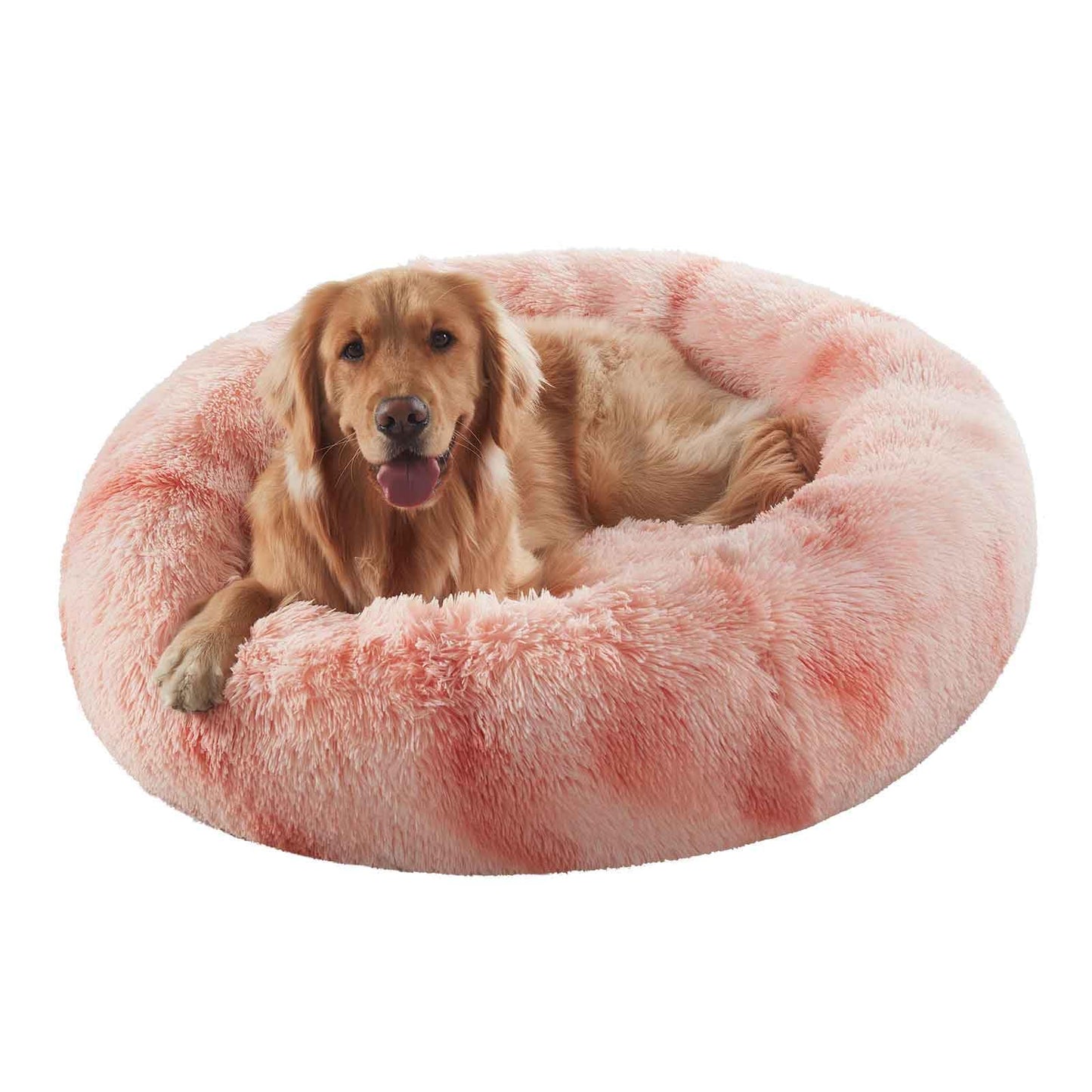 36 inches Donut Dog Bed for Large Dogs - Calming Fluffy Round Pet Bed with Removable & Washable Cover,Fits up to 80 lbs Pets (Dark Grey,Large)