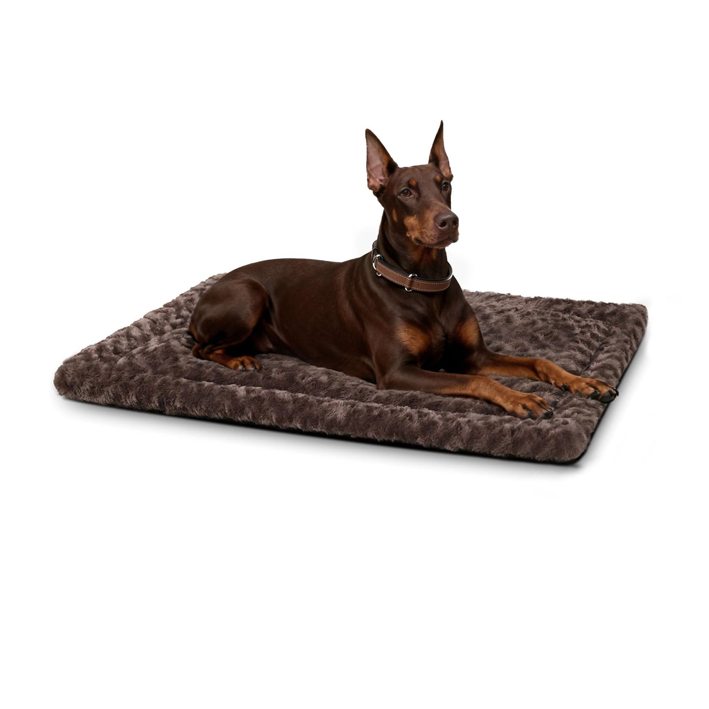 Washable Dog Bed Mat Ultra Soft Dog Crate Pad Comfy Fluffy Pet Kennel Beds Sleeping Mattress for Large Jumbo Medium Small Dogs Grey