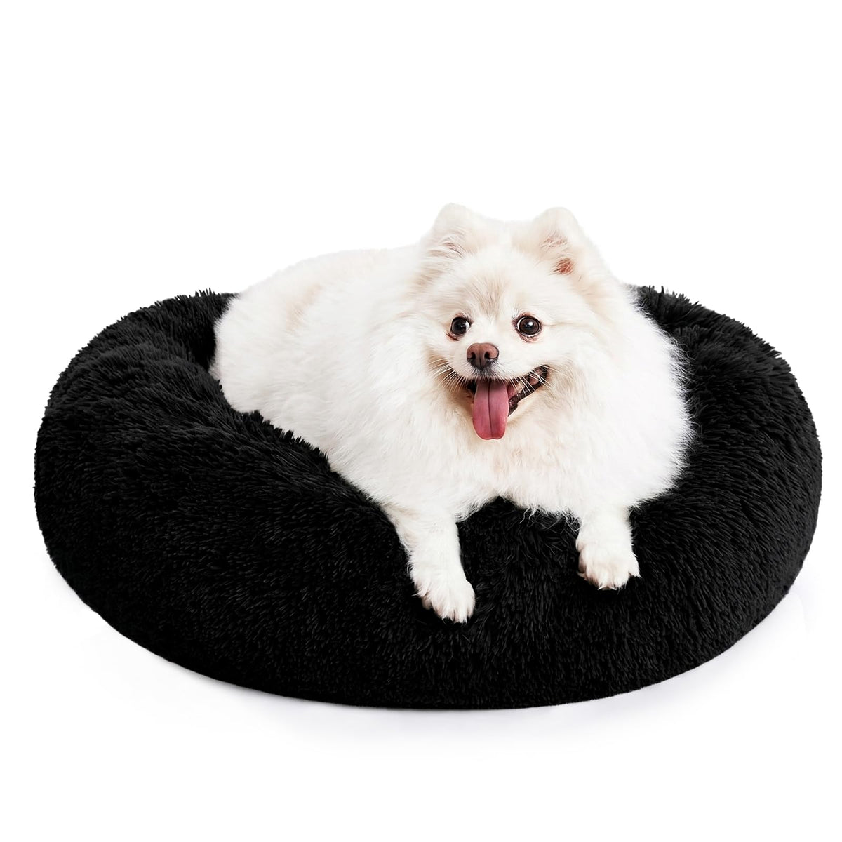 MIXJOY Orthopedic Dog Bed Comfortable Donut Cuddler Round Pet Beds Ultra Soft Washable Dog and Cat Cushion (20''/23''/30'') (23'', Brown)