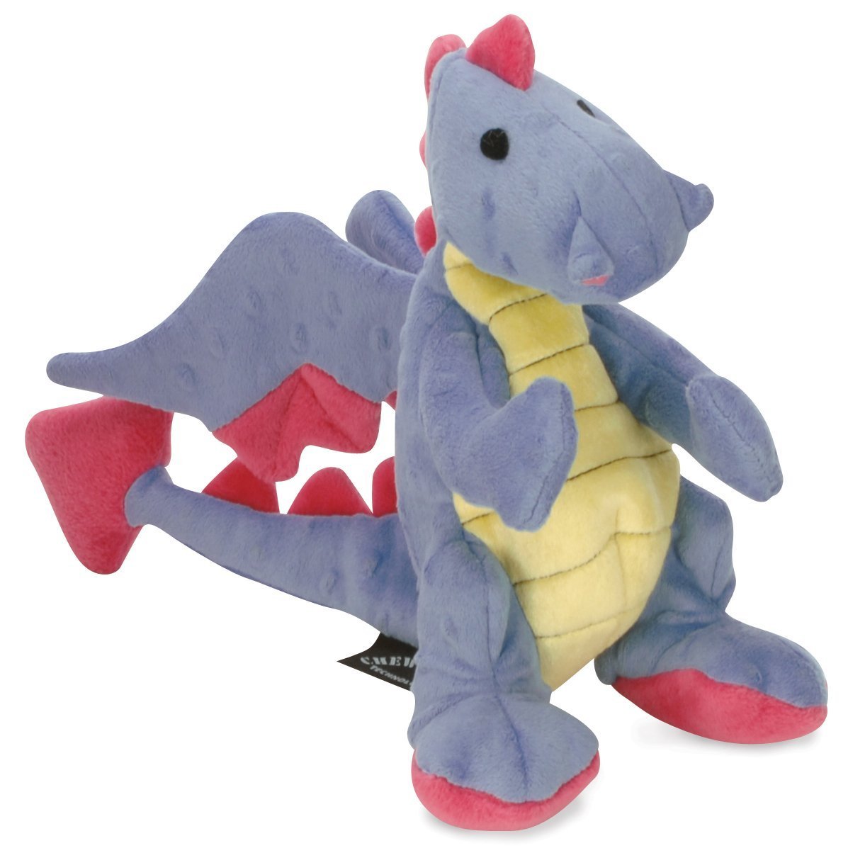 goDog Bubble Plush Dragons Squeaky Dog Toy, Chew Guard Technology - Coral, Large