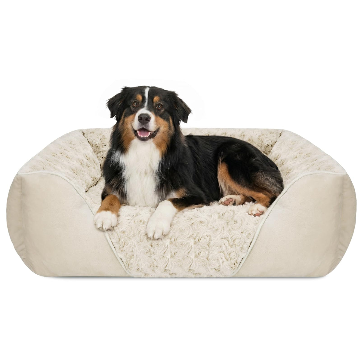 INVENHO Rectangle Washable Orthopedic Dog Bed for Small, Medium and Large Dogs, Soft Calming, Sleeping Puppy Bed Durable Pet Cuddler with Anti-Slip Bottom, S (20"x19"x6")
