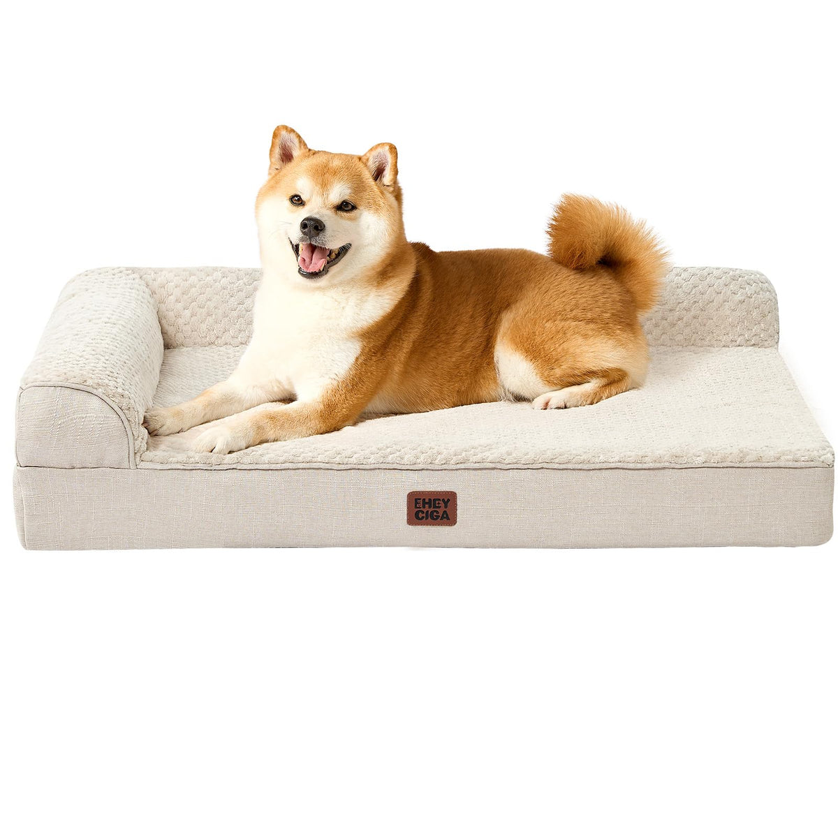 EHEYCIGA Orthopedic Dog Bed Medium Size Dogs, Memory Foam Dog Bed with Washable Removable Cover, Waterproof Pet Sofa Couch for Crate with Nonskid Bottom, 30x20x6, Grey