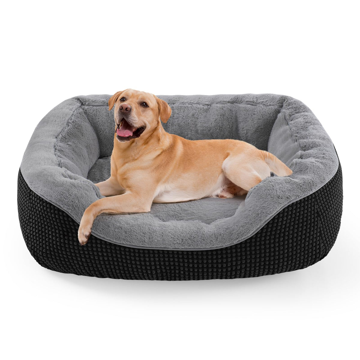 INVENHO Medium Dog Beds for Medium Dogs Washable, Rectangle Dog Bed Medium Size Dog, Orthopedic Dog Bed, Warming Soft Calming Sleeping Puppy Bed Durable Pet Bed with Anti-Slip Bottom M(30"x24"x9")
