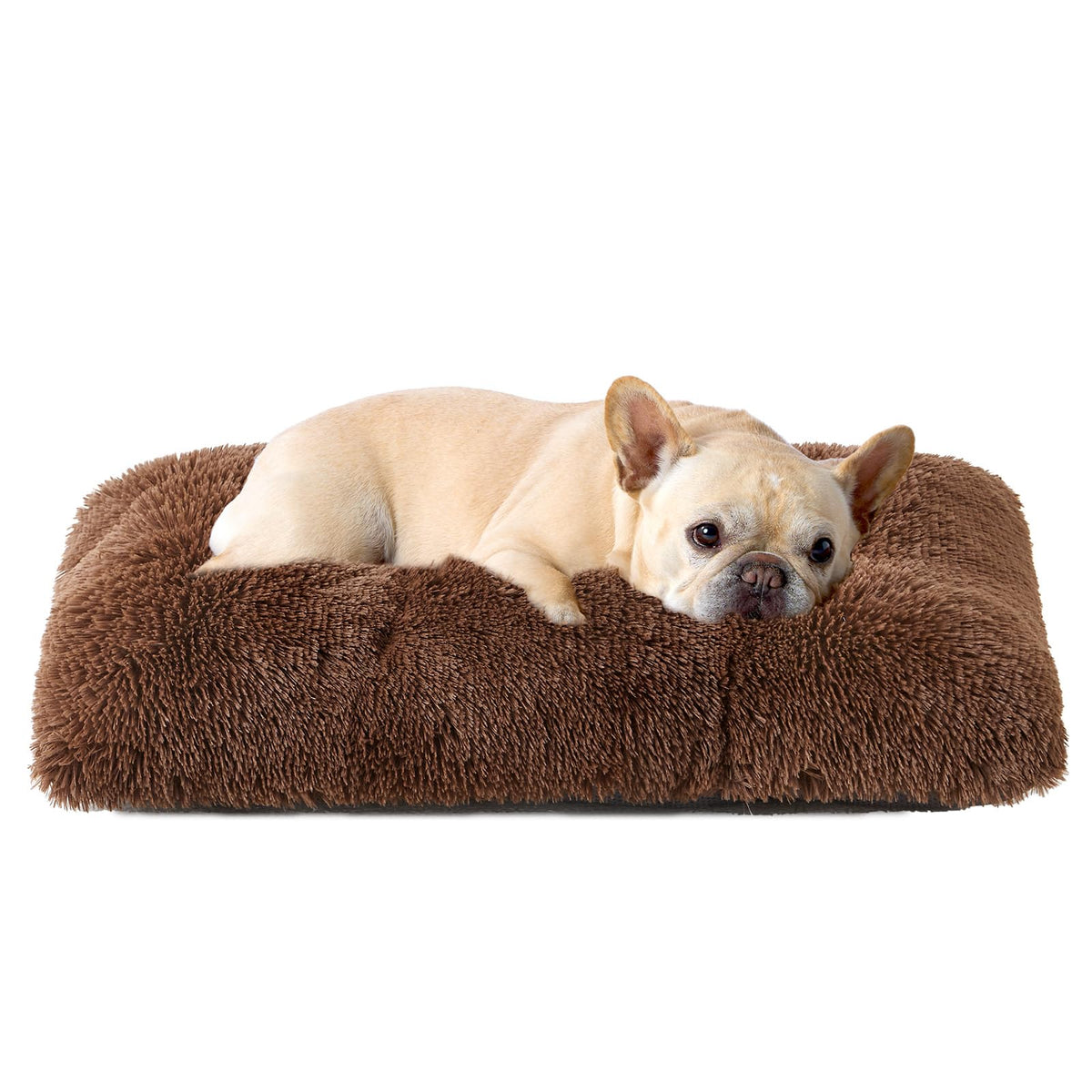 EHEYCIGA Fluffy Dog Crate Bed for Extra Large Dogs, Plush Faux Fur Pad, Calming Anti Anxiety XL Bed for Crate, Washable Soft Warm Dog Mat with Non-Slip Bottom, Grey