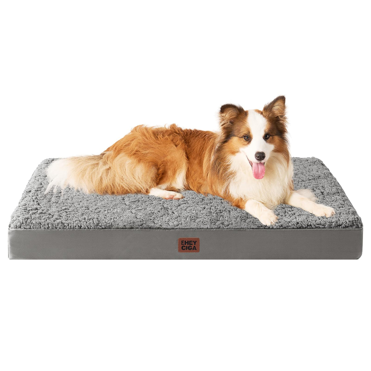 EHEYCIGA Orthopedic XL Dog Beds for Extra Large Dogs with Removable Washable Cover for Crate, Grey, 41x27