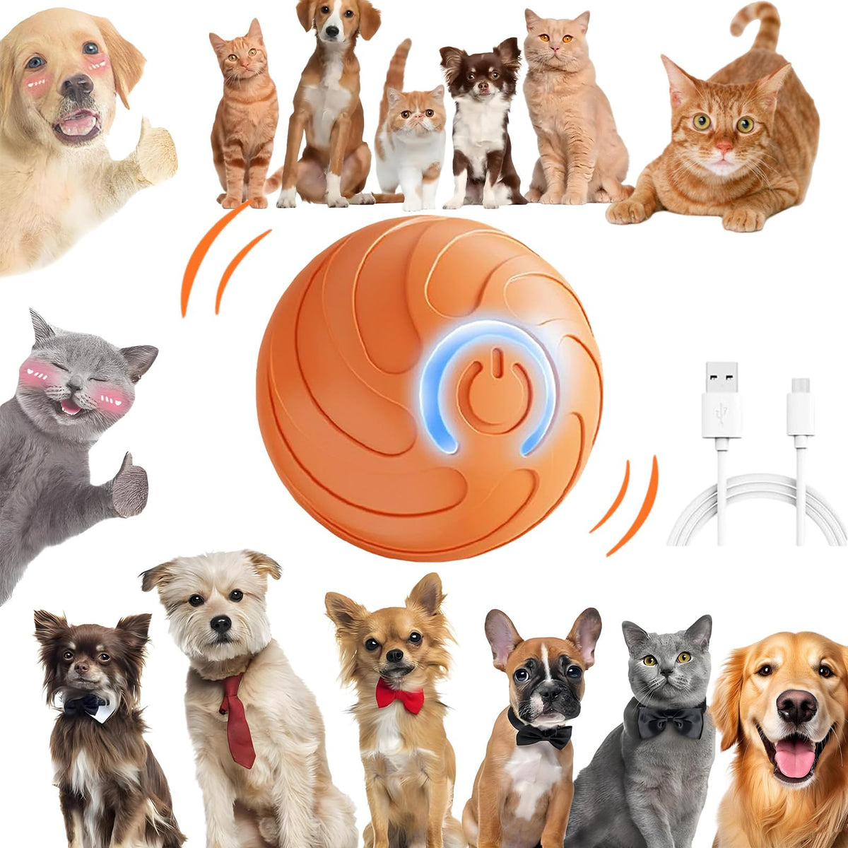 Interactive Dog Toys,Active Moving Pet Plush Toy,2026 New shaking dog ball pig dog toy Interactive Dog Ball with song Squeaky Moving Dog Ball Toy,Rechargeable Toys to Keep Them Busy Dog Toys(Blue Pig)