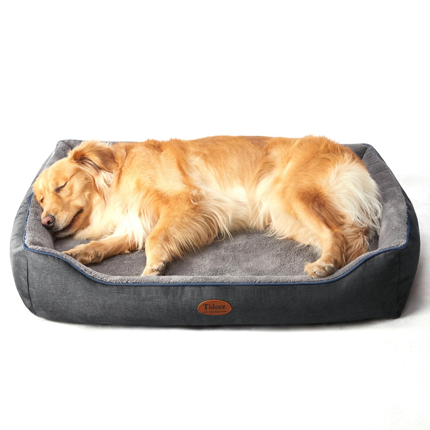 Tidore Orthopedic Dog Bed Medium Size Dog, Durable Egg Crate Foam Sofa Dog Bed with Washable Removable Cover, Waterproof Lining, Pet Beds for Medium Dogs, Navy
