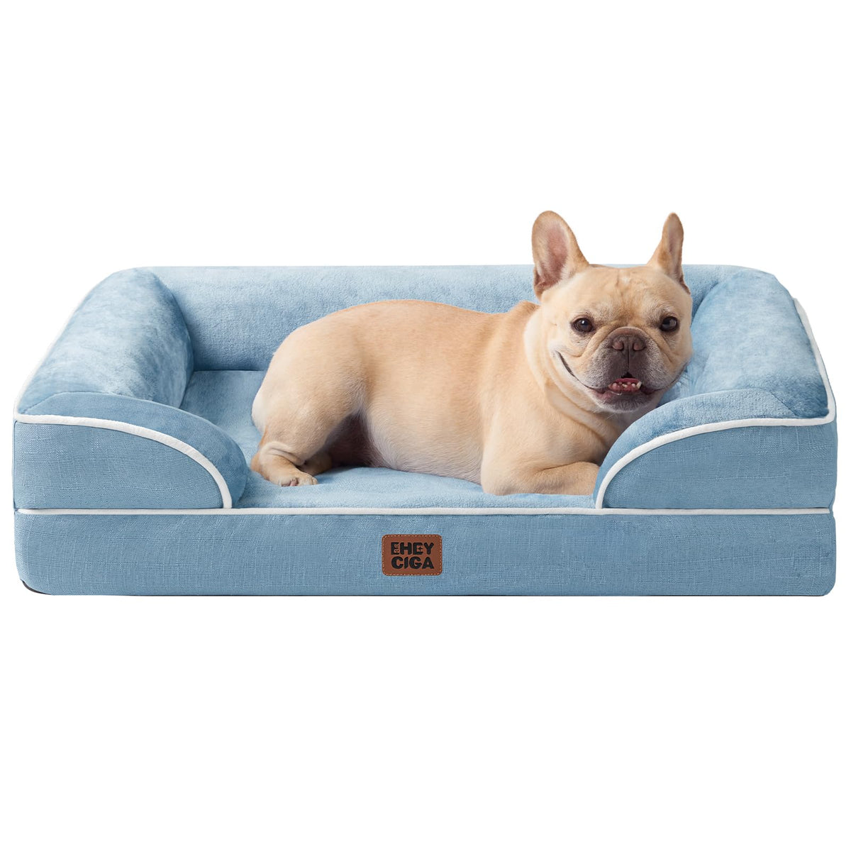 EHEYCIGA Orthopedic Dog Beds for Extra Large Dogs 44x32Inch, Waterproof Memory Foam XL Pet Bed with Sides, Non-Slip and Egg-Crate Foam Big Dog Couch Bed with Washable Removable Cover, Grey