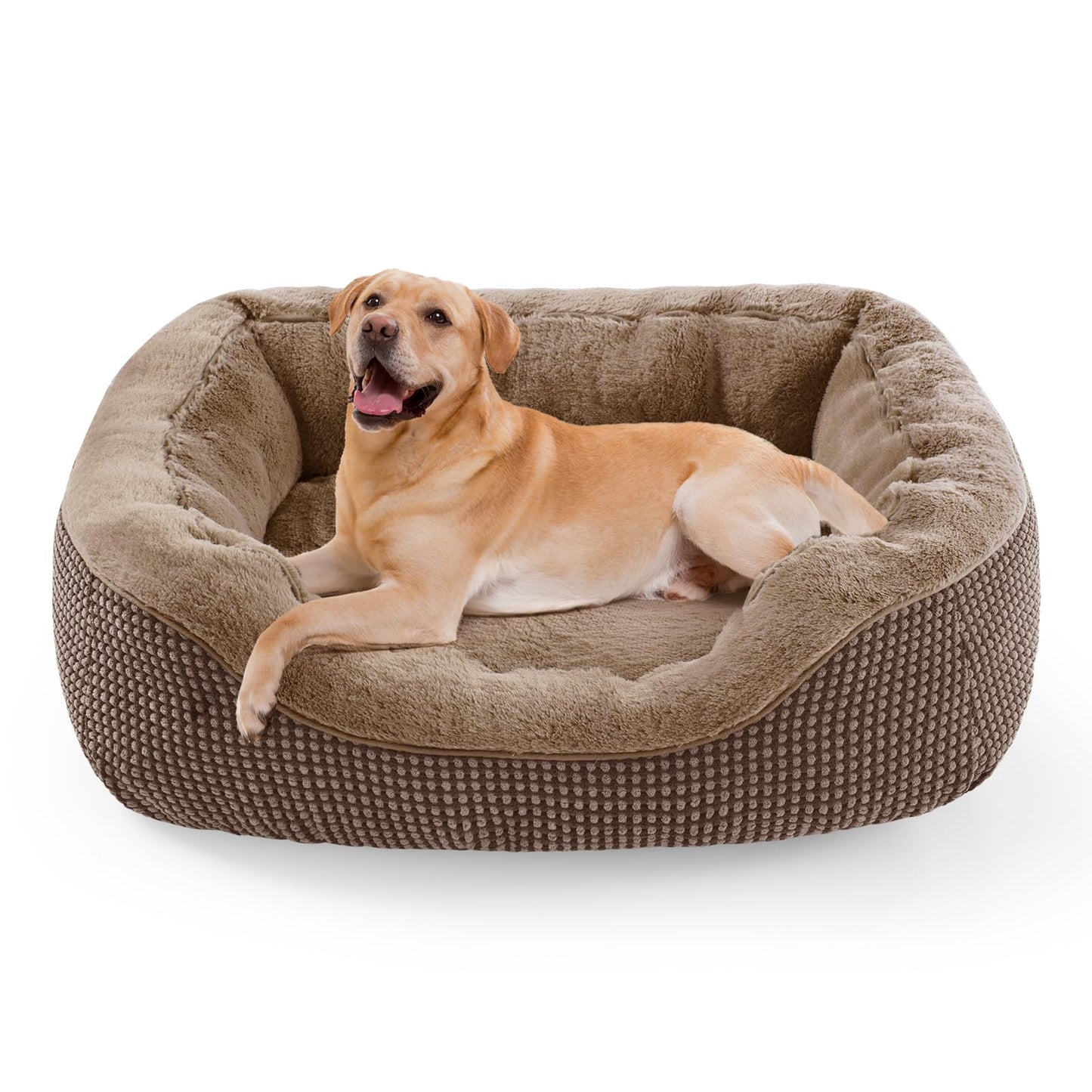 INVENHO Medium Dog Beds for Medium Dogs Washable, Rectangle Dog Bed Medium Size Dog, Orthopedic Dog Bed, Warming Soft Calming Sleeping Puppy Bed Durable Pet Bed with Anti-Slip Bottom M(30"x24"x9")