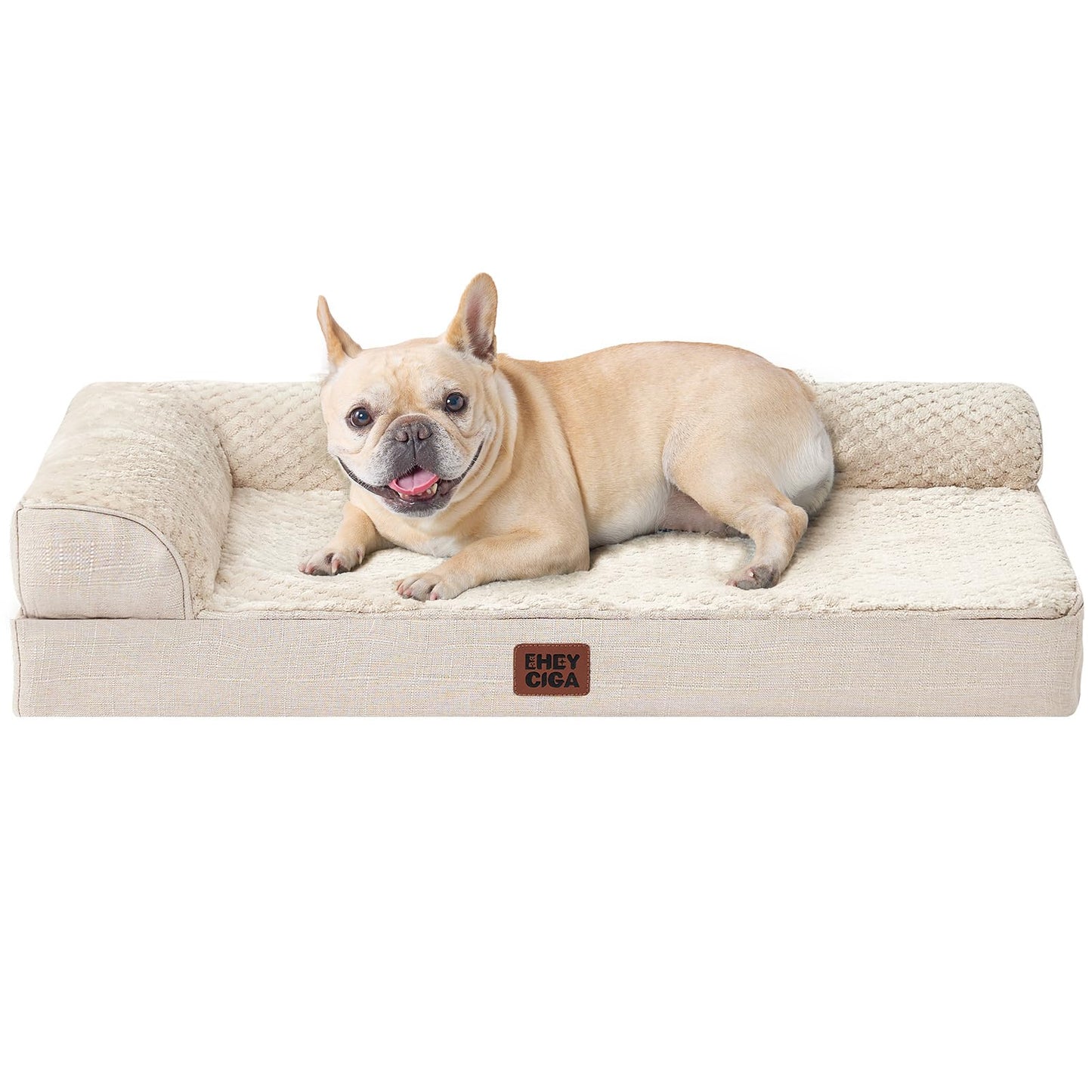 EHEYCIGA Orthopedic Dog Bed Medium Size Dogs, Memory Foam Dog Bed with Washable Removable Cover, Waterproof Pet Sofa Couch for Crate with Nonskid Bottom, 30x20x6, Grey