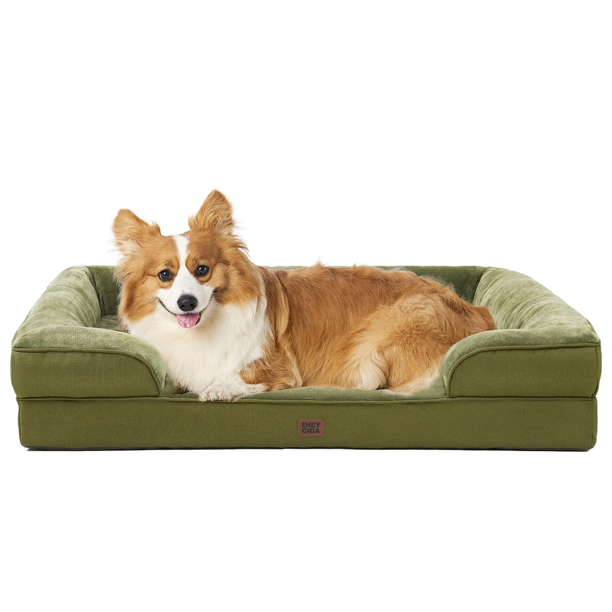 EHEYCIGA Orthopedic Dog Beds for Extra Large Dogs 44x32Inch, Waterproof Memory Foam XL Pet Bed with Sides, Non-Slip and Egg-Crate Foam Big Dog Couch Bed with Washable Removable Cover, Grey