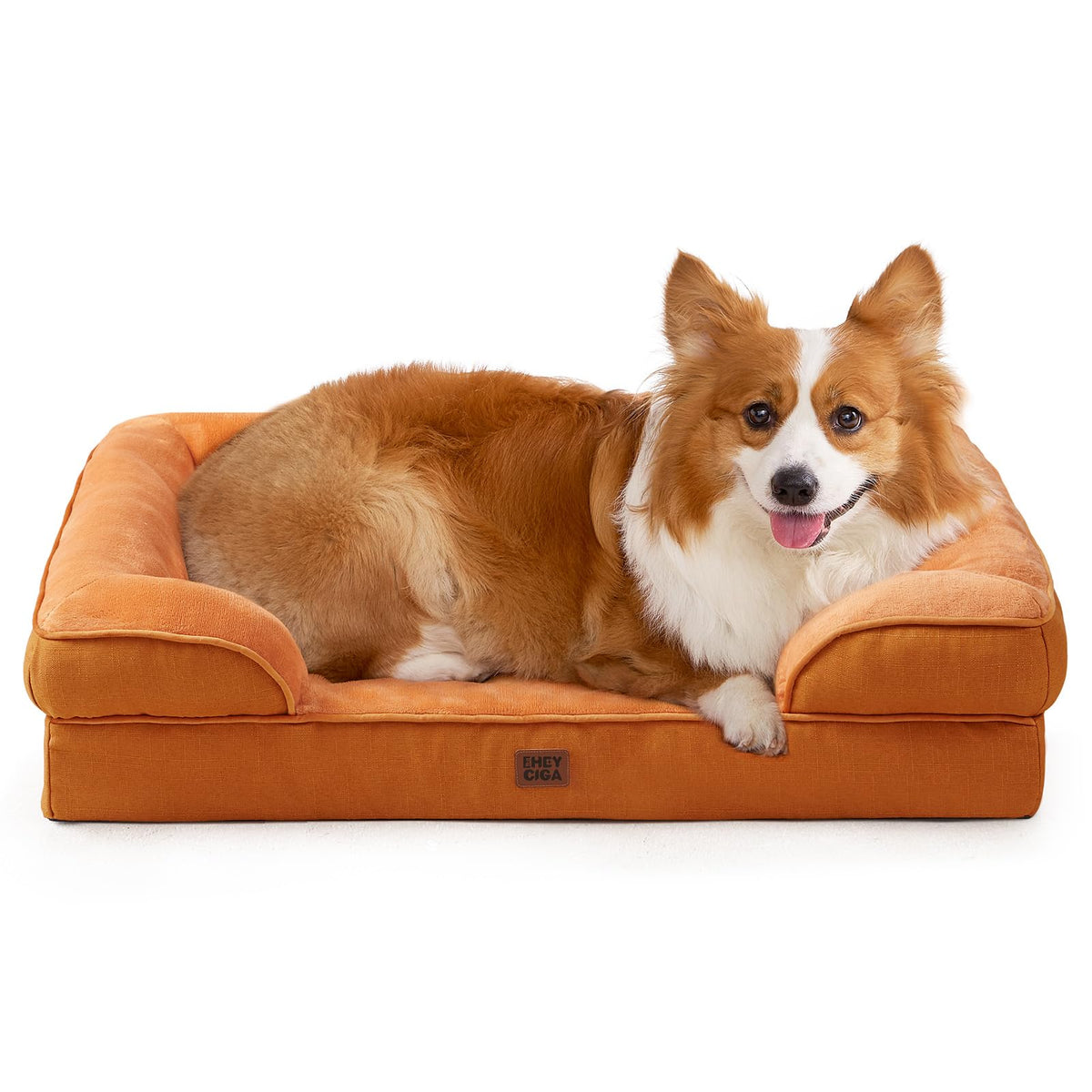 EHEYCIGA Orthopedic Dog Beds Large Sized Dog, Waterproof Memory Foam Pet Bed with Sides, Non-Slip Bottom Large Pet Bed with Washable Removable Cover, Grey