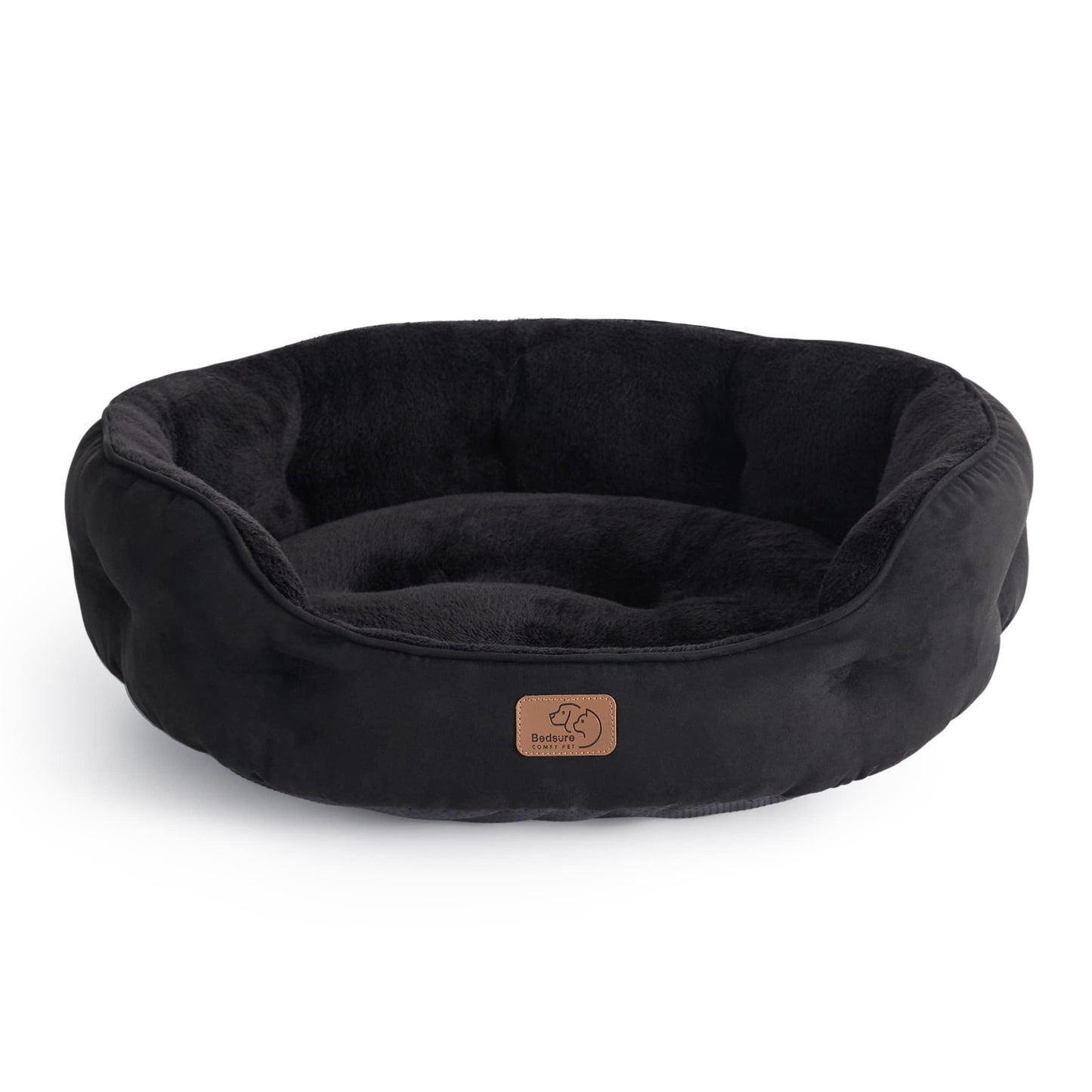 Bedsure Small Dog Bed Washable,Round Cat Beds for Indoor Cats,20in Ivory | Soft plush pet bed,dog beds for small dogs for puppy and kittens,Anti-Slip bottom,easy to clean