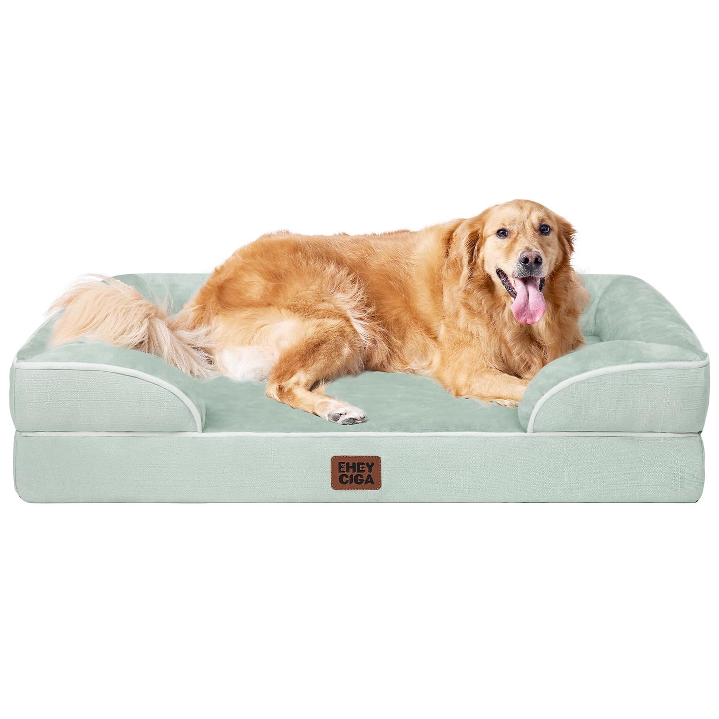 EHEYCIGA Orthopedic Dog Beds for Extra Large Dogs 44x32Inch, Waterproof Memory Foam XL Pet Bed with Sides, Non-Slip and Egg-Crate Foam Big Dog Couch Bed with Washable Removable Cover, Grey