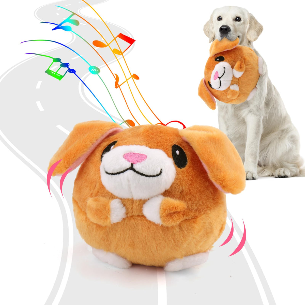 BABORUI Interactive Dog Toys Pig, Jumping Squeaky Dog Toys with Recording and Music Modes, Rechargeable Moving Dog Chew Toys for Small/Medium/Large Dogs to Keep Them Busy(Blue Pig)