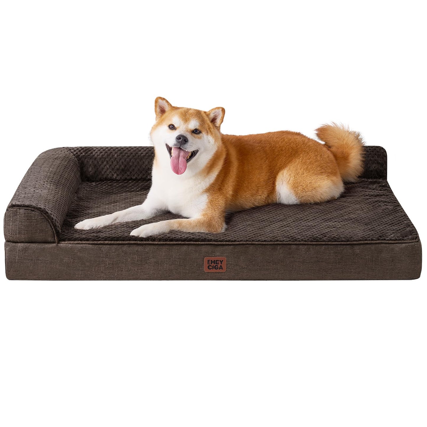 EHEYCIGA Orthopedic Dog Bed Medium Size Dogs, Memory Foam Dog Bed with Washable Removable Cover, Waterproof Pet Sofa Couch for Crate with Nonskid Bottom, 30x20x6, Grey