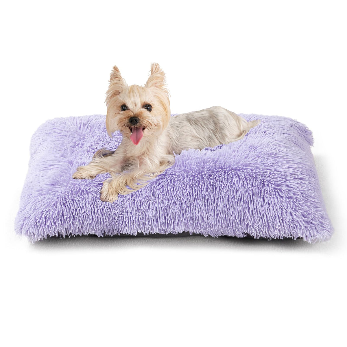 EHEYCIGA Fluffy Dog Crate Bed for Extra Large Dogs, Plush Faux Fur Pad, Calming Anti Anxiety XL Bed for Crate, Washable Soft Warm Dog Mat with Non-Slip Bottom, Grey