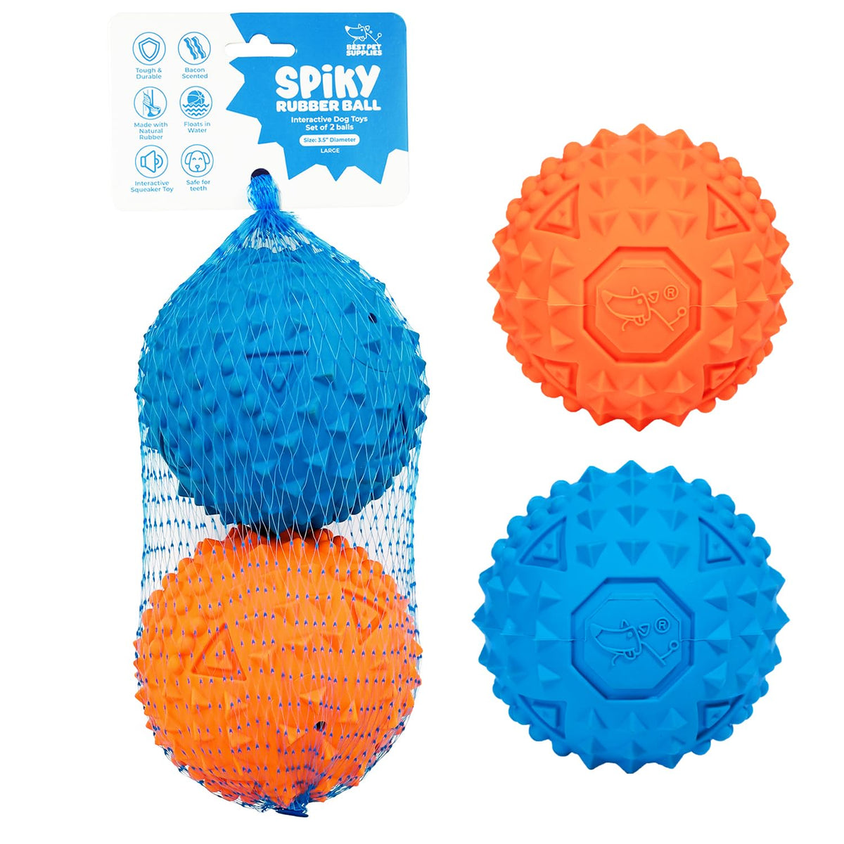 Best Pet Supplies Interactive Squeaky Dog Chew Toy, Ideal Dog Toys for Chewers, Small, Medium & Large Dogs, and Fetch Lovers - Crinkle Chicken (Brown), Large