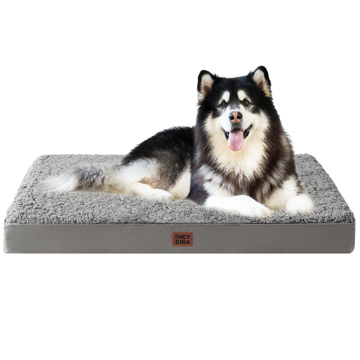 EHEYCIGA Orthopedic XL Dog Beds for Extra Large Dogs with Removable Washable Cover for Crate, Grey, 41x27