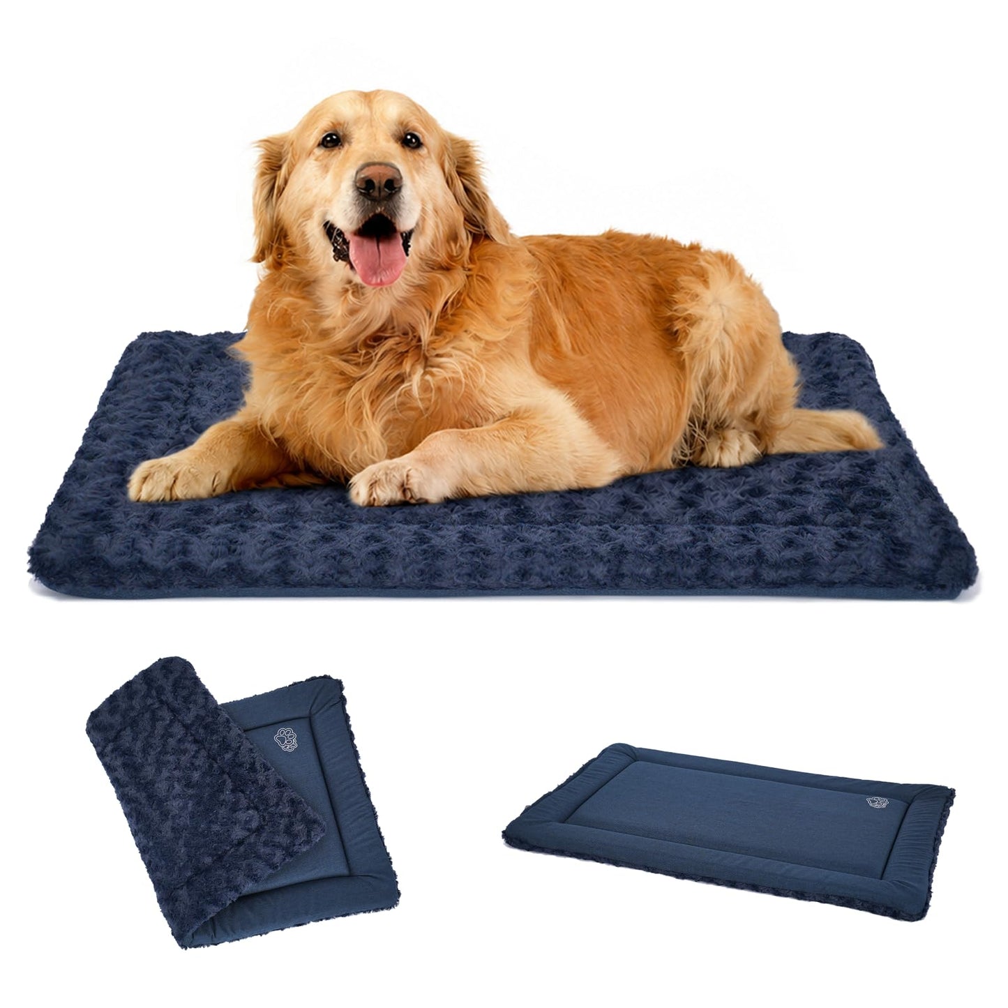 EMPSIGN Dog Crate Pad - Reversible Kennel Mat (Cool & Warm), Machine Washable, Cozy Star Pattern Sleeping Pad for Small Medium Large Dogs, All-Season Pet Bed, Suitable for 30"x20" Dog Crate, Grey