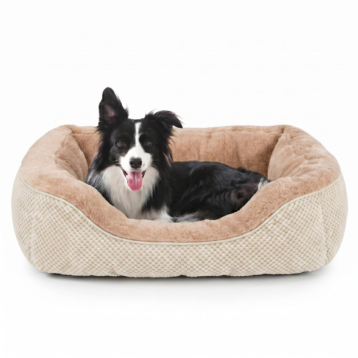 INVENHO Medium Dog Beds for Medium Dogs Washable, Rectangle Dog Bed Medium Size Dog, Orthopedic Dog Bed, Warming Soft Calming Sleeping Puppy Bed Durable Pet Bed with Anti-Slip Bottom M(30"x24"x9")