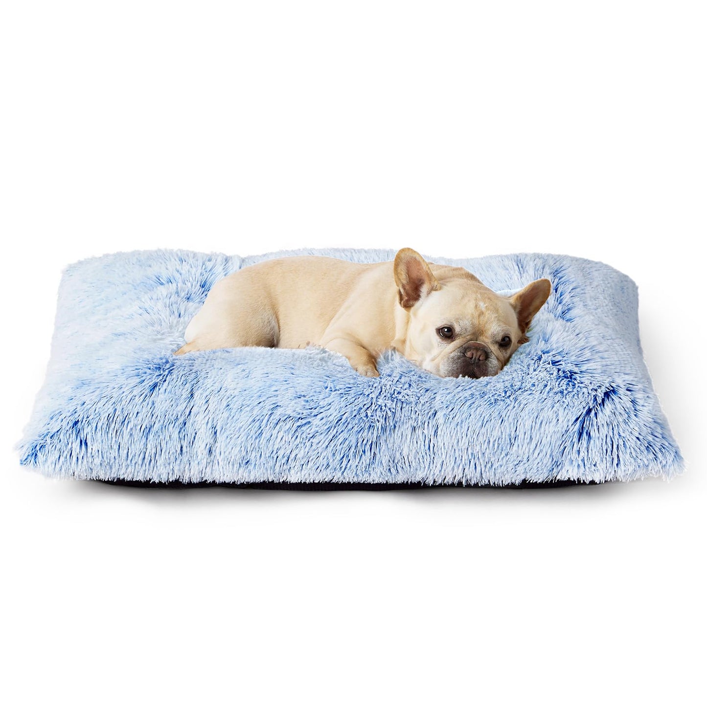 EHEYCIGA Fluffy Dog Crate Bed for Extra Large Dogs, Plush Faux Fur Pad, Calming Anti Anxiety XL Bed for Crate, Washable Soft Warm Dog Mat with Non-Slip Bottom, Grey