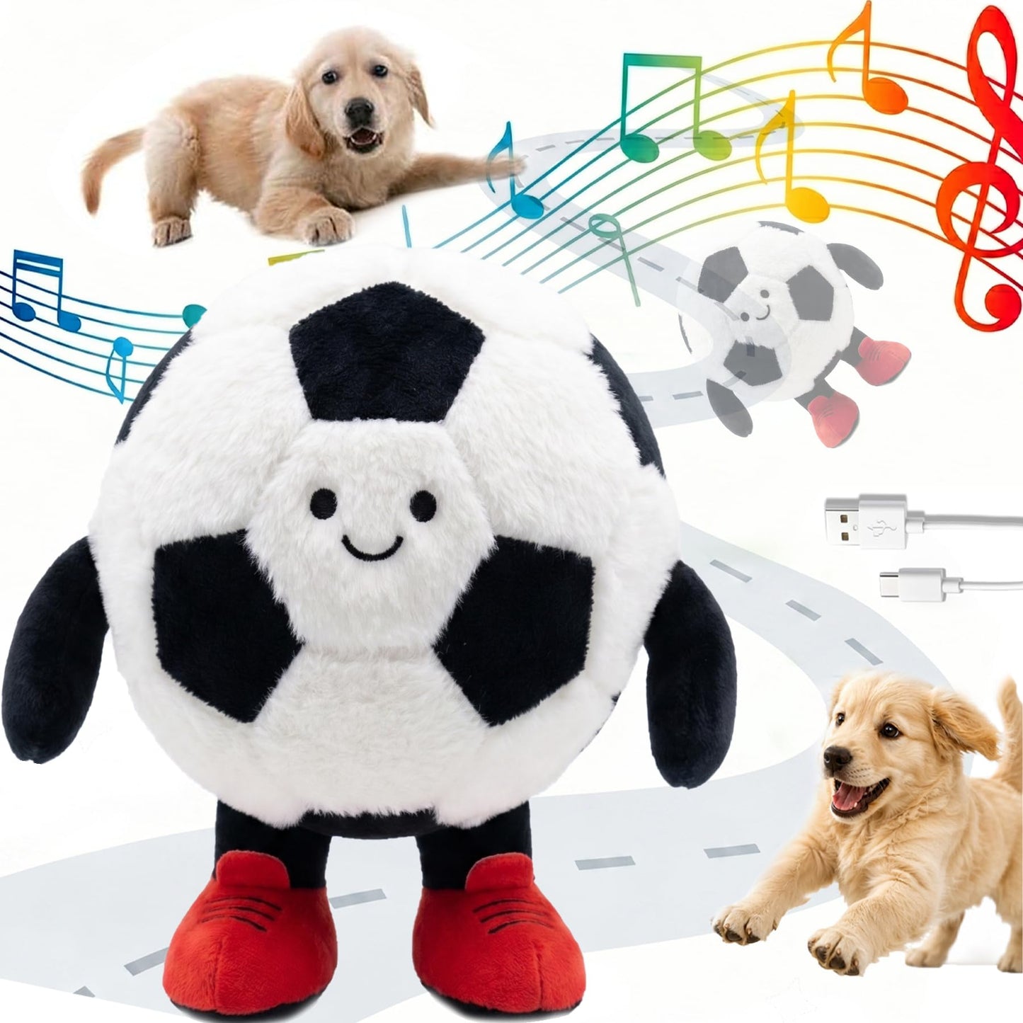 Interactive Dog Toys,Active Moving Pet Plush Toy,2026 New shaking dog ball pig dog toy Interactive Dog Ball with song Squeaky Moving Dog Ball Toy,Rechargeable Toys to Keep Them Busy Dog Toys(Blue Pig)