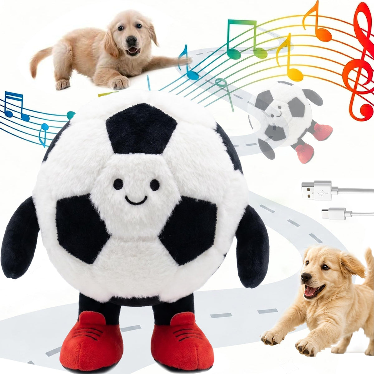 Interactive Dog Toys,Active Moving Pet Plush Toy,2026 New shaking dog ball pig dog toy Interactive Dog Ball with song Squeaky Moving Dog Ball Toy,Rechargeable Toys to Keep Them Busy Dog Toys(Blue Pig)