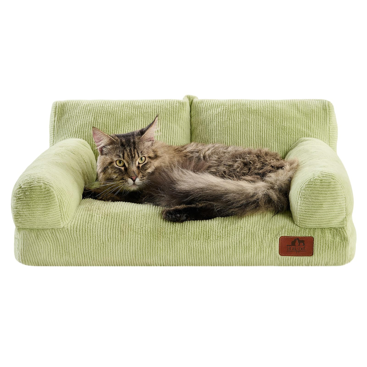 Hollypet Fluffy Dog Cat Bed Pet Couch Beds Plush Soft Warming Washable Puppy Bed for Small Medium Dogs and Large Cats, White, 24" L x 18" W x 10" Th