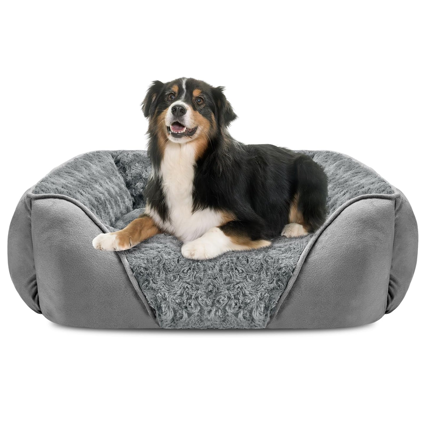 INVENHO Rectangle Washable Orthopedic Dog Bed for Small, Medium and Large Dogs, Soft Calming, Sleeping Puppy Bed Durable Pet Cuddler with Anti-Slip Bottom, S (20"x19"x6")