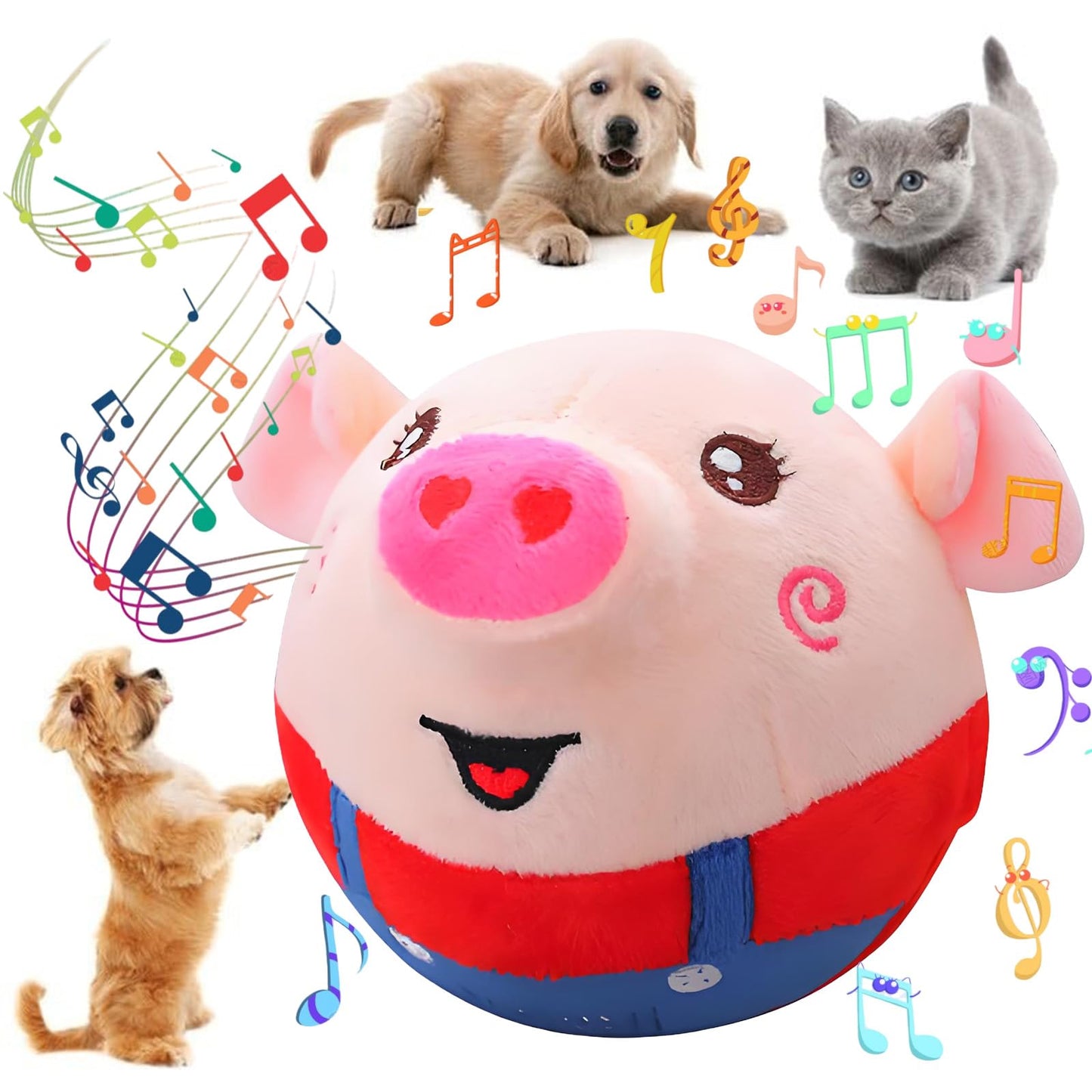 Interactive Dog Toys,Active Moving Pet Plush Toy,2026 New shaking dog ball pig dog toy Interactive Dog Ball with song Squeaky Moving Dog Ball Toy,Rechargeable Toys to Keep Them Busy Dog Toys(Blue Pig)