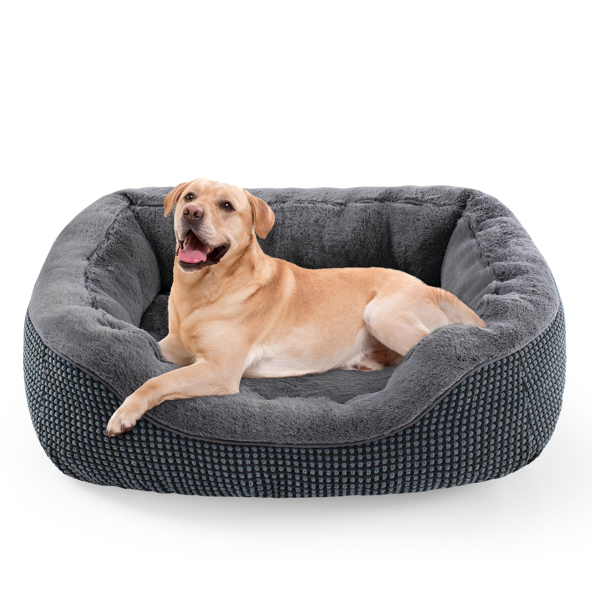 INVENHO Medium Dog Beds for Medium Dogs Washable, Rectangle Dog Bed Medium Size Dog, Orthopedic Dog Bed, Warming Soft Calming Sleeping Puppy Bed Durable Pet Bed with Anti-Slip Bottom M(30"x24"x9")