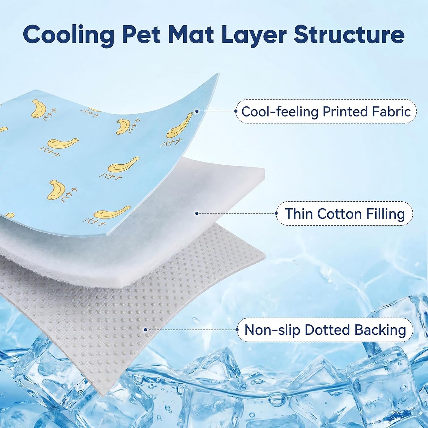 Dog Ice Silk Cooling Mat for Small Medium Dogs & Cats, Blue S | Non-Slip Breathable Cool Pet Pad, Cool Mat with Pillow, Portable Summer Dog Cooling Bed, Indoor Outdoor Travel Use