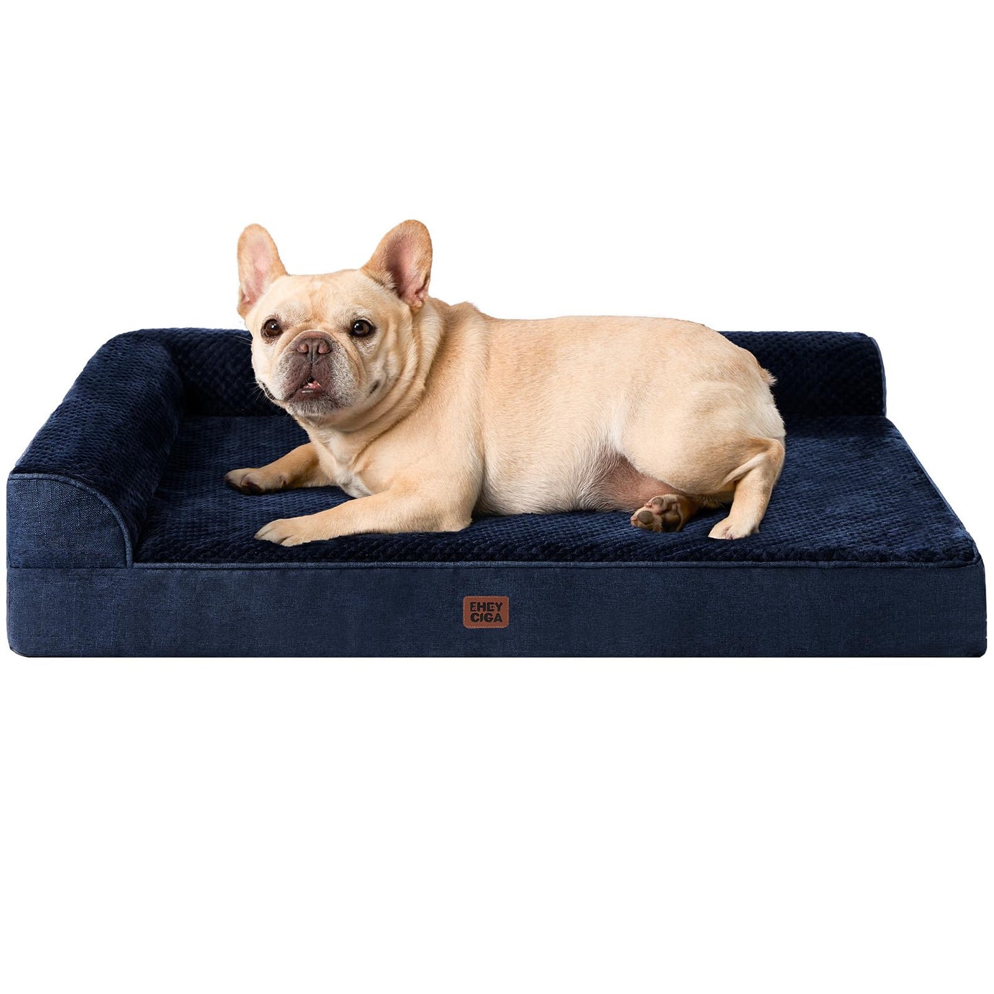 EHEYCIGA Orthopedic Dog Bed Medium Size Dogs, Memory Foam Dog Bed with Washable Removable Cover, Waterproof Pet Sofa Couch for Crate with Nonskid Bottom, 30x20x6, Grey